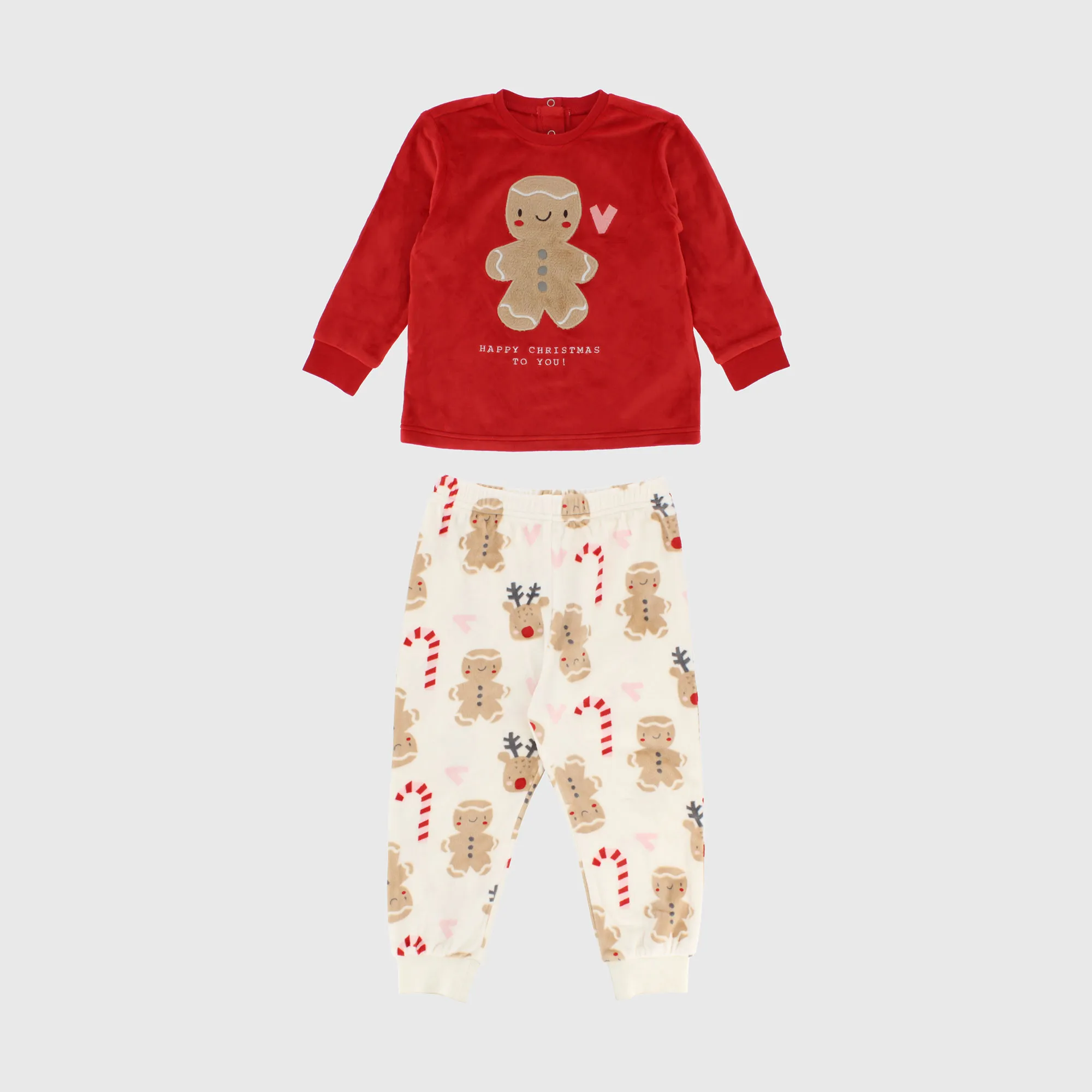 Pigiama in pile da bambina, ROSSO            