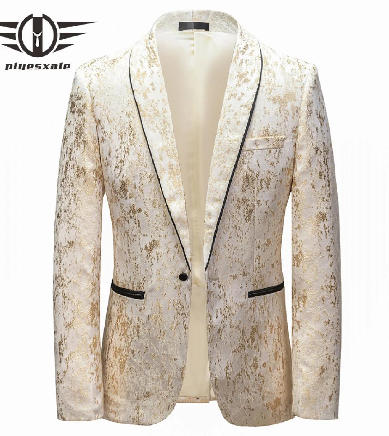 Plyesxale Blazer da uomo Blazer da ballo stile britannico Masculino Giacca da abito casual da sposa Streetwear Cappotto sociale