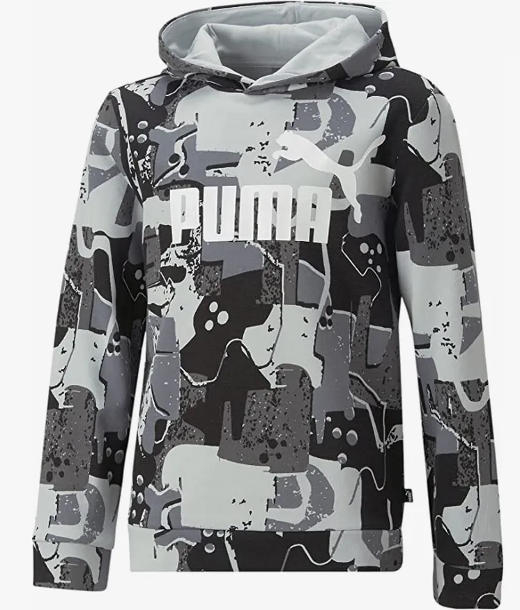 Puma Unisex boys' hoodie ESS+ Street Art AOP Hoodie TR B 673271 01 black