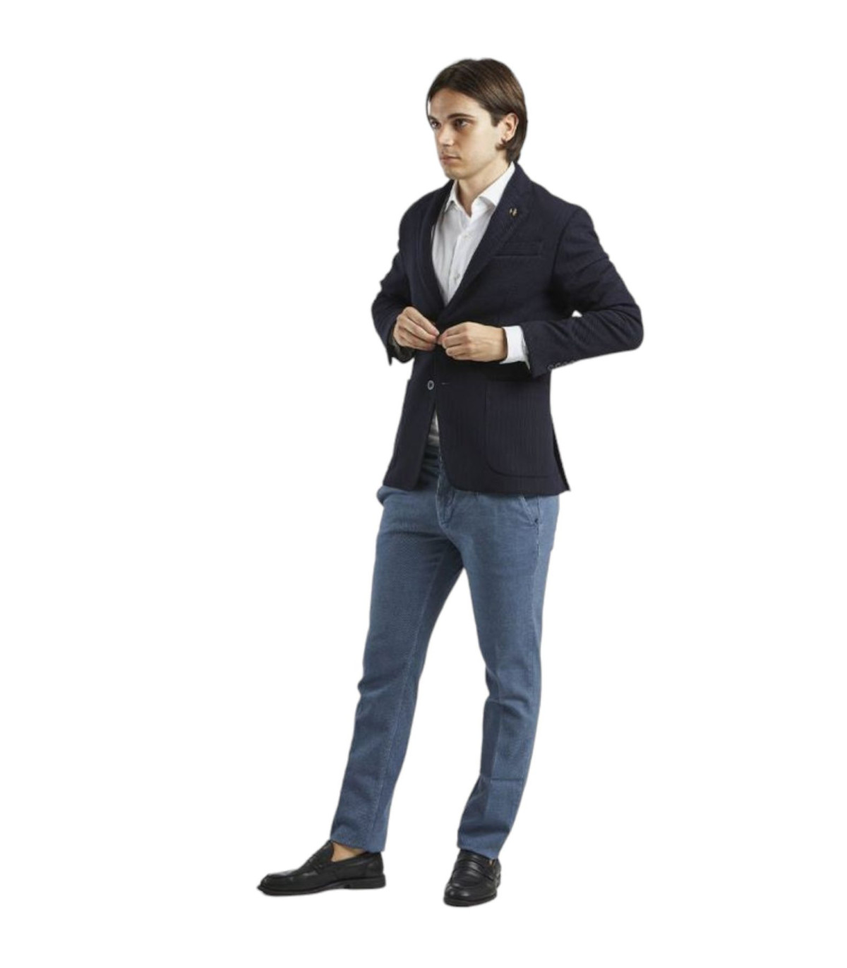 QB24 Uomo Giacca Blazer Due Bottoni Bama