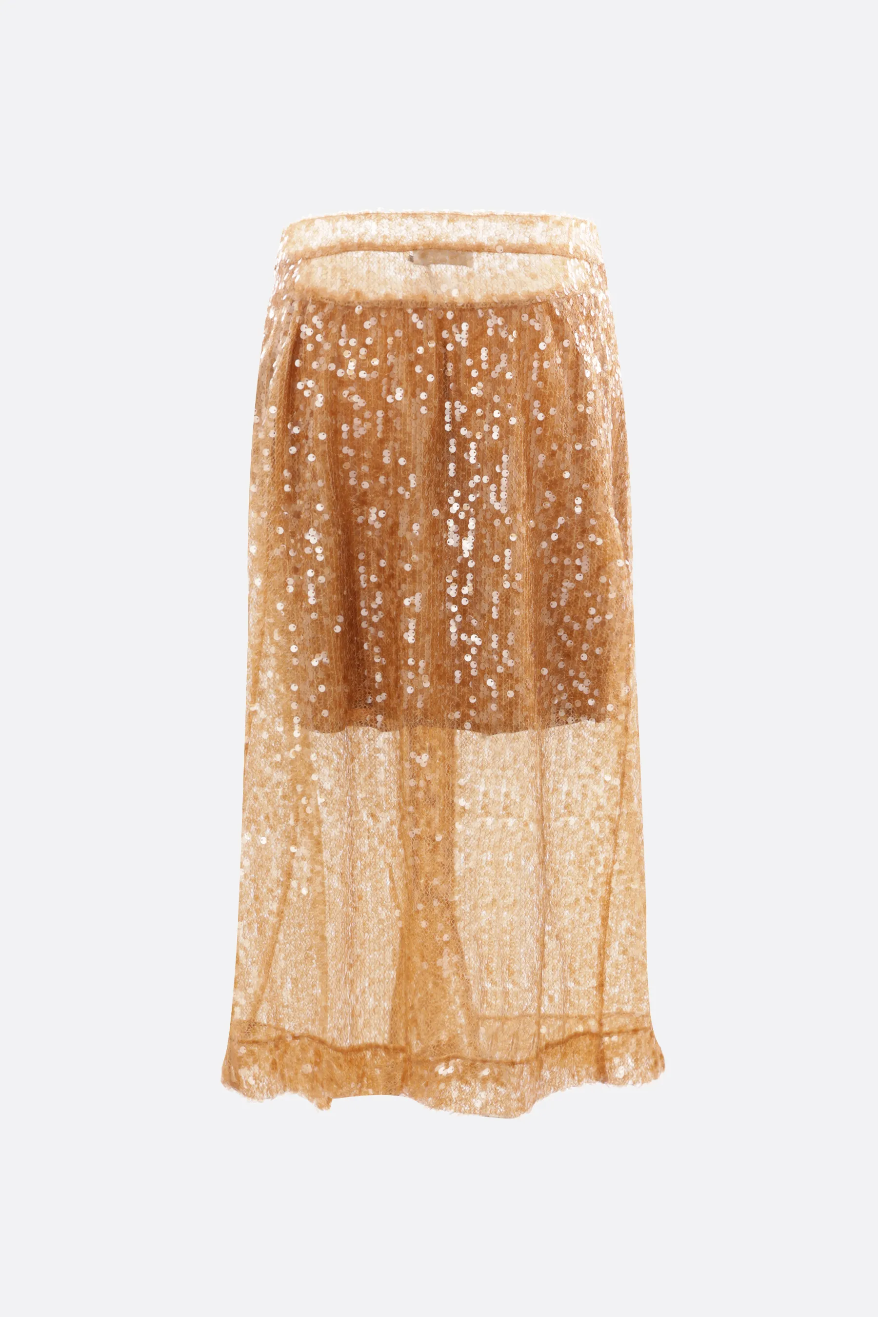  RABANNE gonna midi in rete con paillettes 