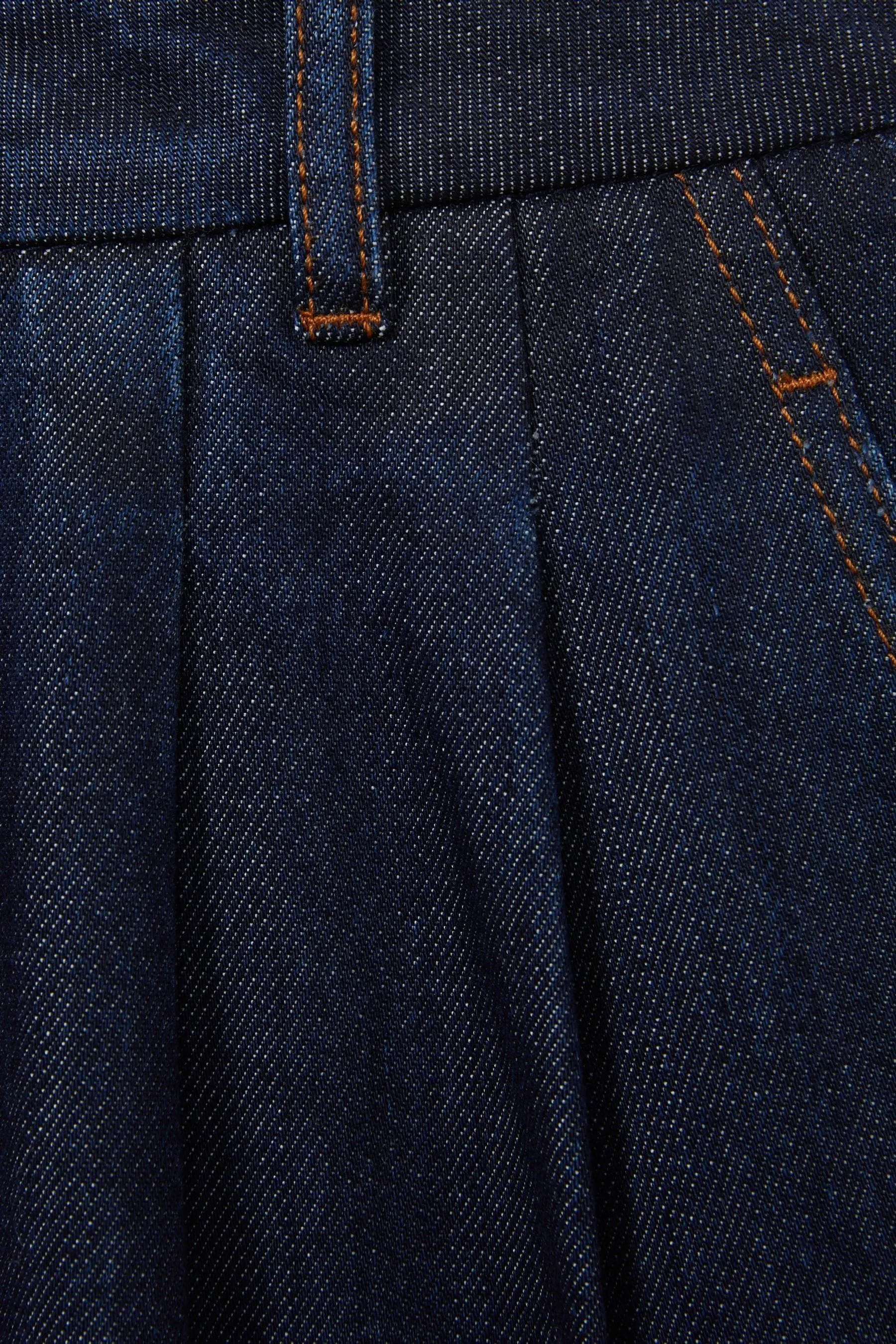 Reiss Raymond Double Pleat Wide Leg Jeans    