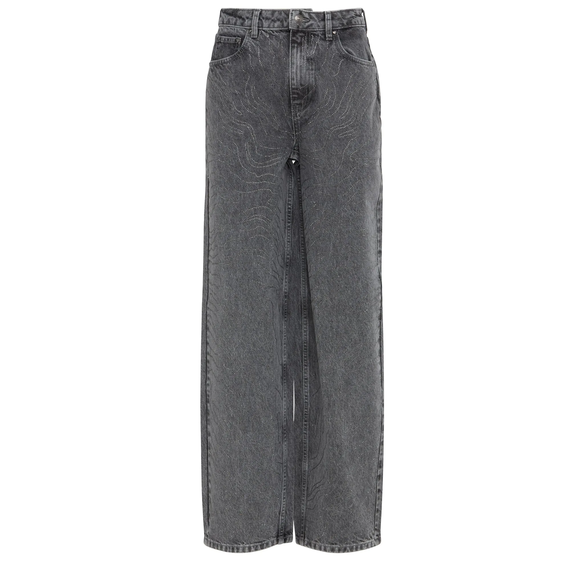 ROTATE  Jeans a gamba larga in denim grigi