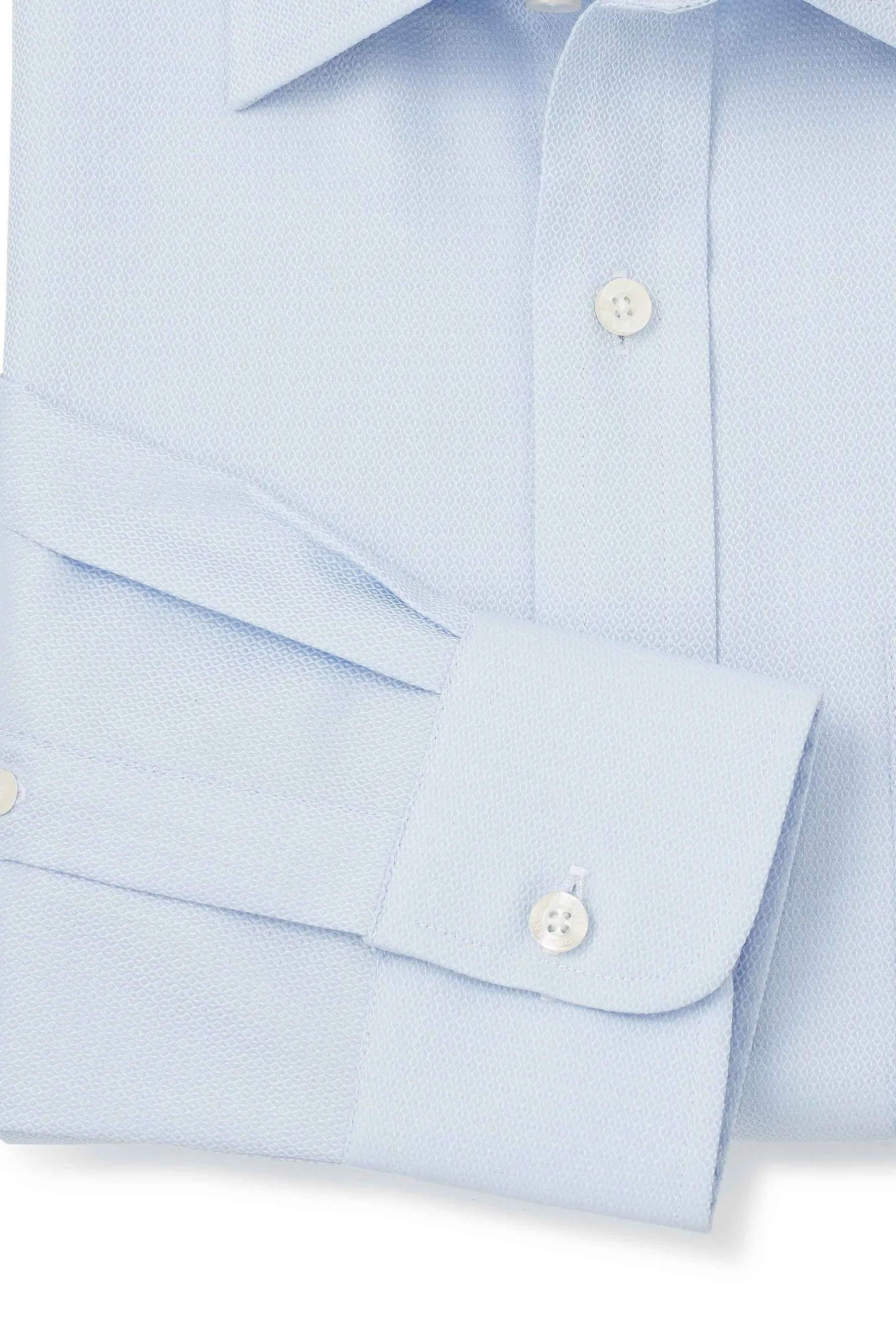 Savile Row Company - Blu - Camicia in twill Classic Fit con polsino singolo 100% cotone    