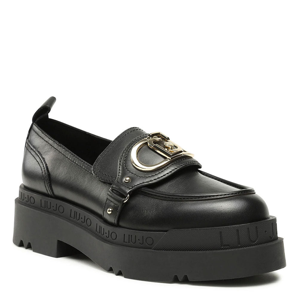 Scarpe Donna LIU JO Love 41 Mocassino Platform in Pelle Nera