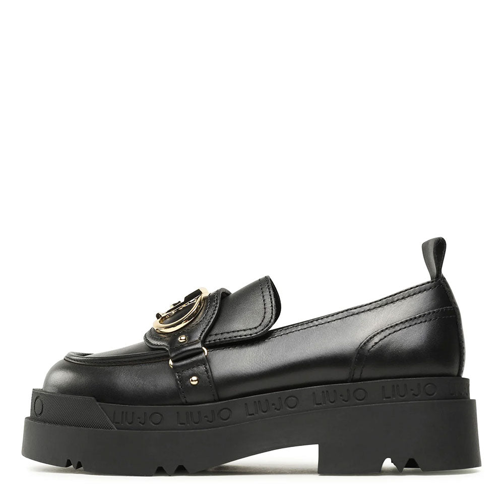Scarpe Donna LIU JO Love 41 Mocassino Platform in Pelle Nera