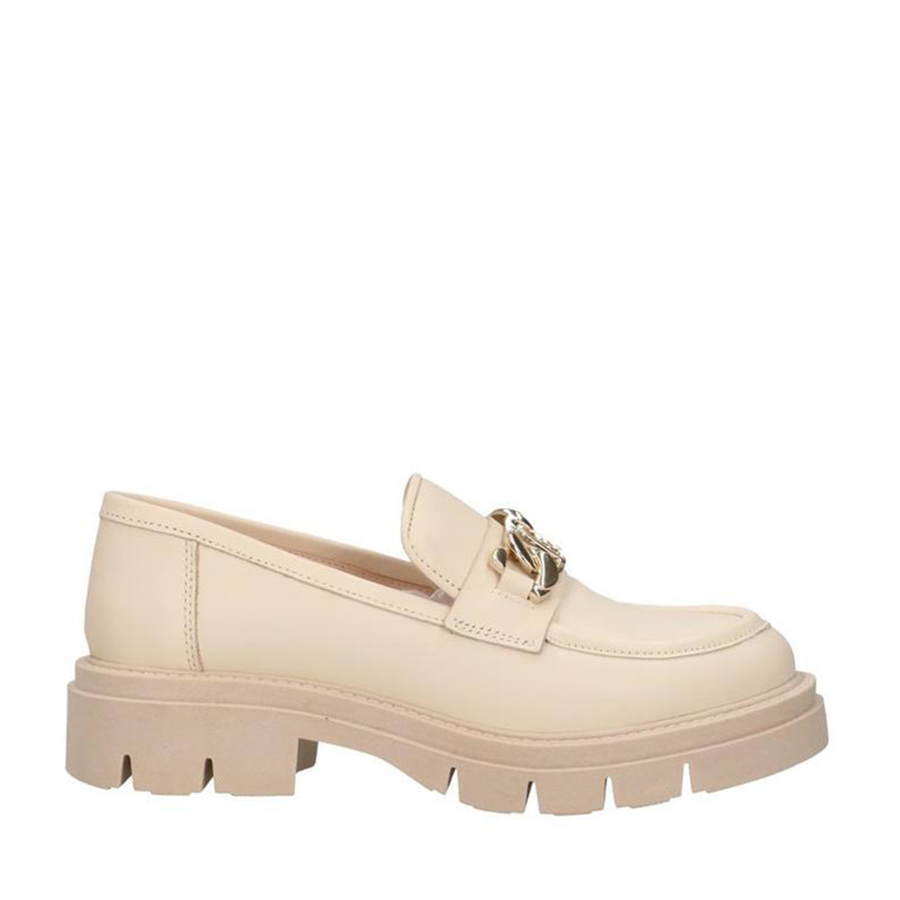 Scarpe Donna LIU JO Miranda 718 Mocassino Platform in Pelle color Burro