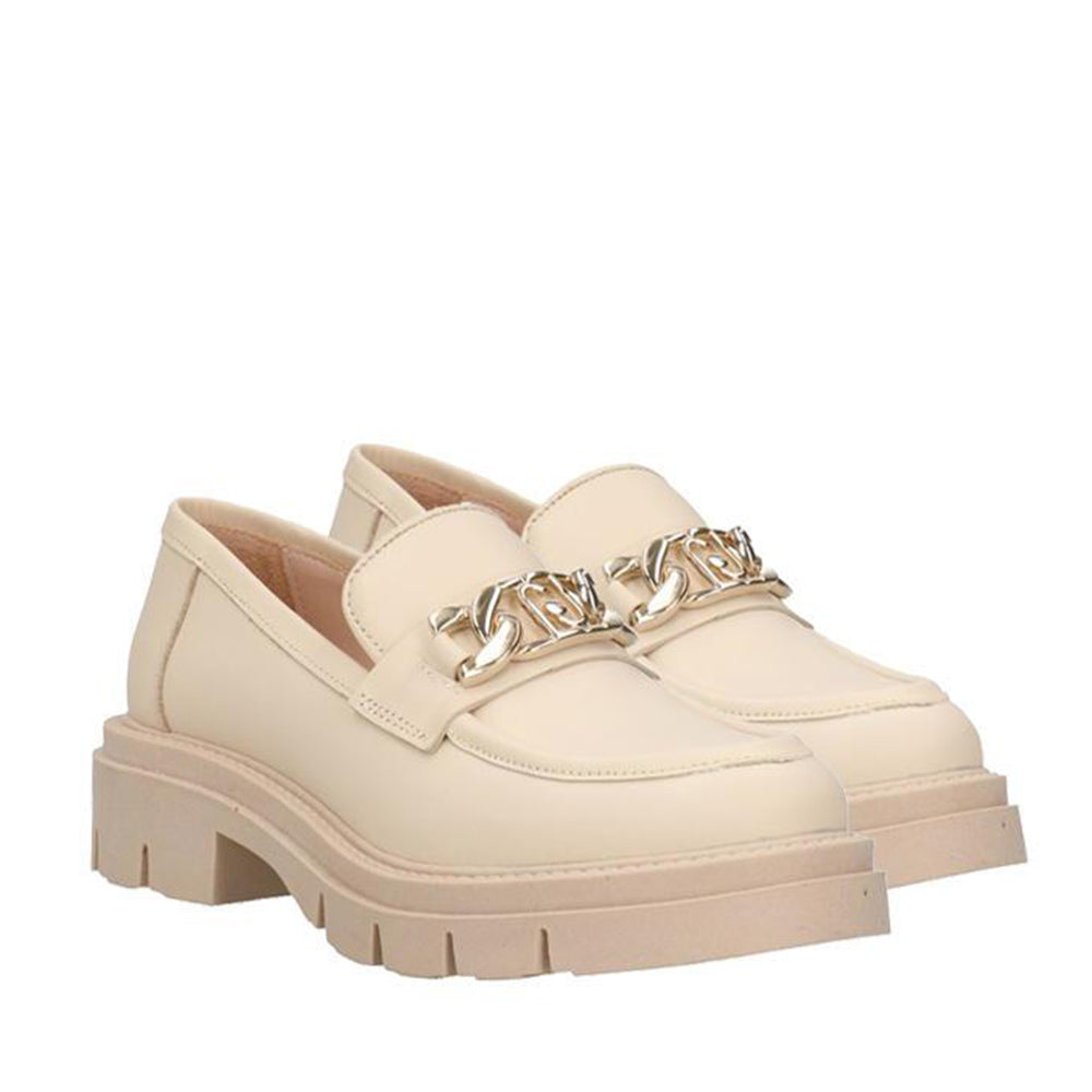 Scarpe Donna LIU JO Miranda 718 Mocassino Platform in Pelle color Burro