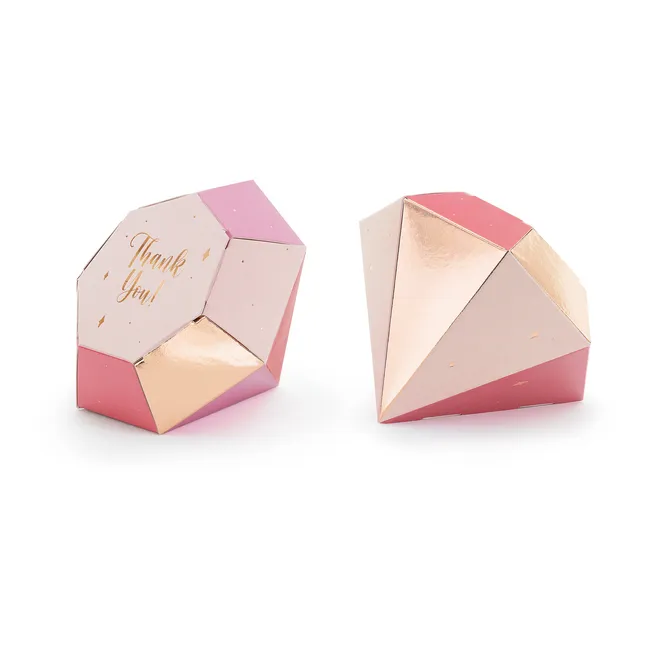 Scatola di diamanti rosa con messaggio - PartyDeco - 6 pz.