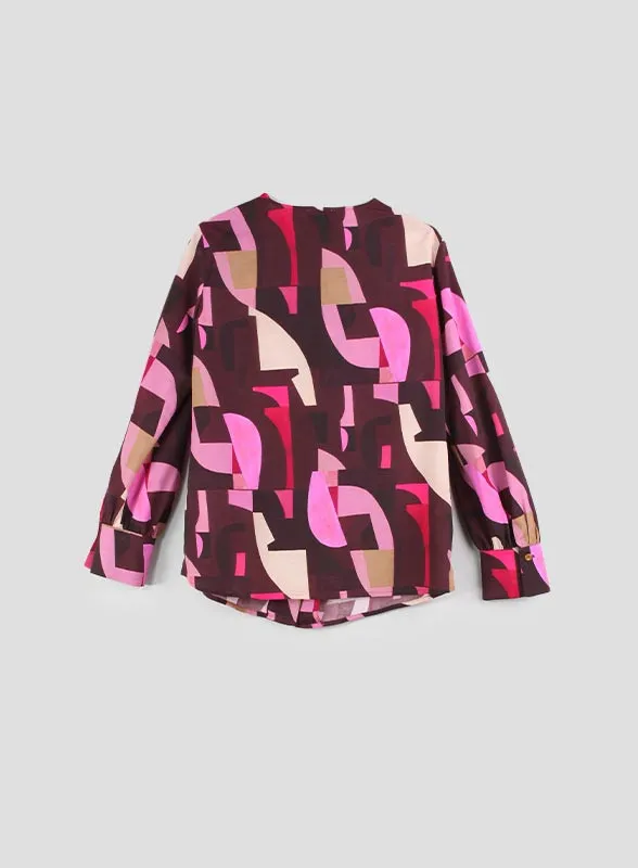 SETOLA- CAMICIA FANTASIA BORDEAUX