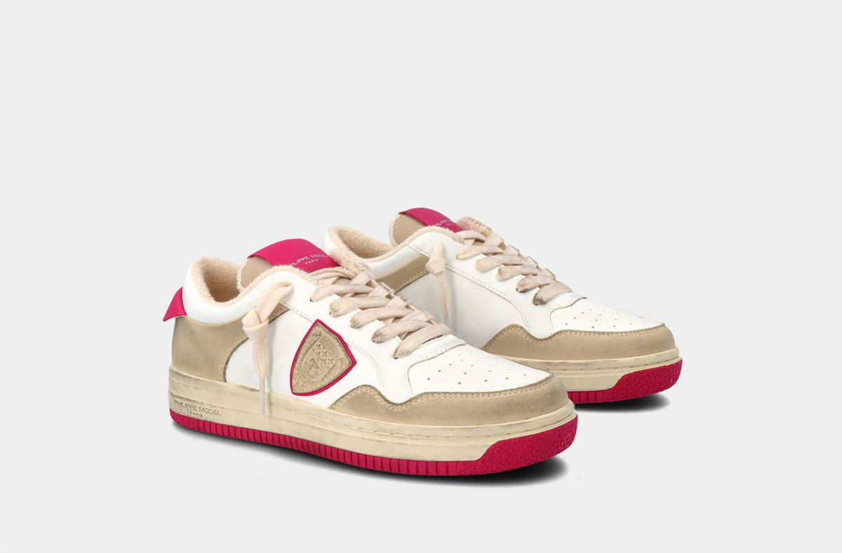 SNEAKERS Donna PHILIPPE MODEL PARIS LYLD CX04 - LYON BLANC FUCSIA