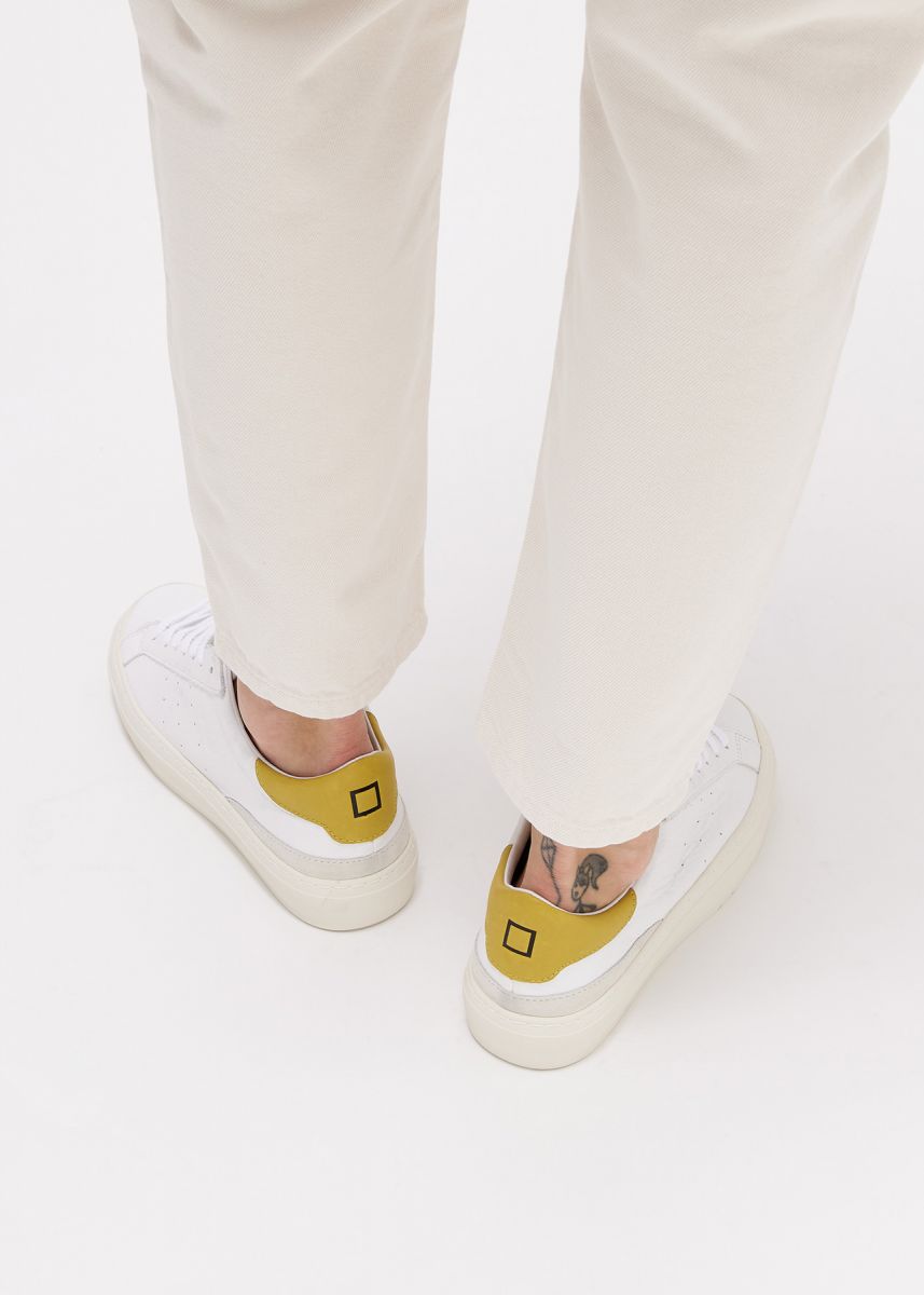 SNEAKERS Uomo DATE M381-SO-CA-HY SONICA CALF WHITE/YELLOW