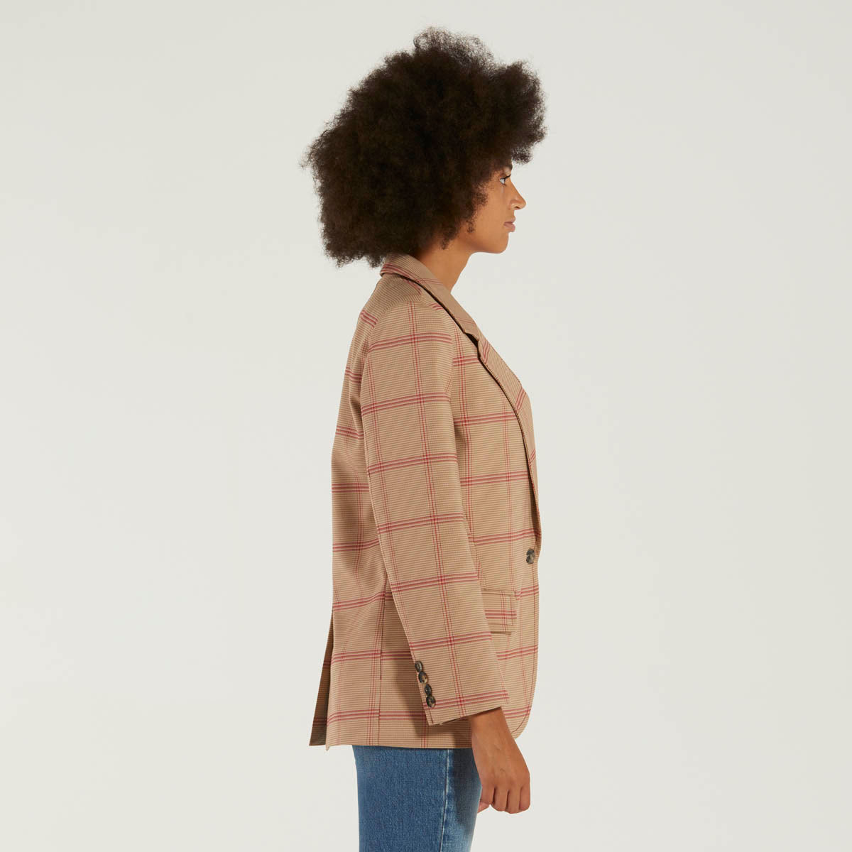 Solotre blazer monopetto cammello