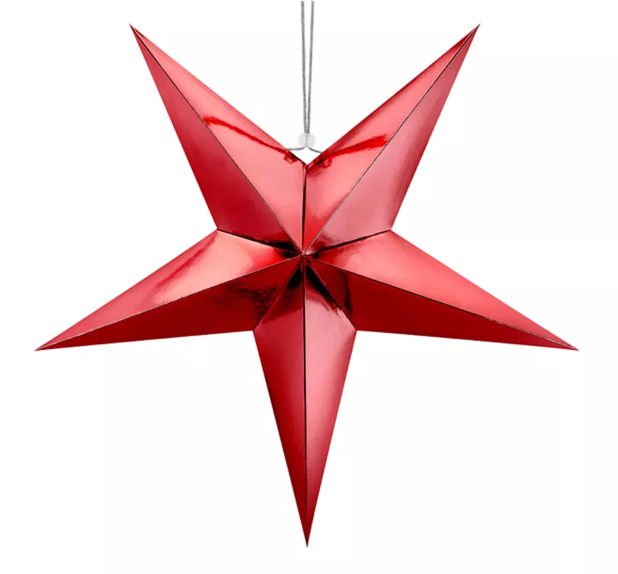 Stella di Natale 3D rossa 70 cm