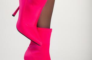 Stivaletti con tacco alto, fucsia