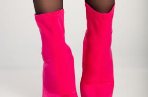 Stivaletti con tacco alto, fucsia