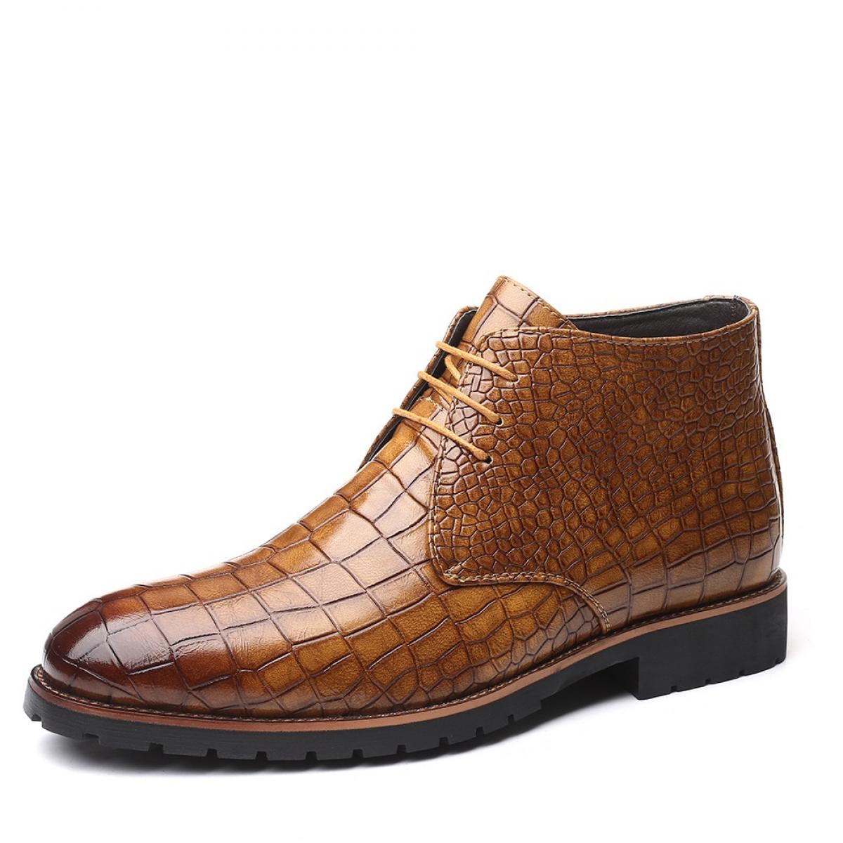 Stivaletti moda uomo stivaletti stringati in pelle di coccodrillo stivaletti Martin stivaletti uomo scarpe casual appartamenti a