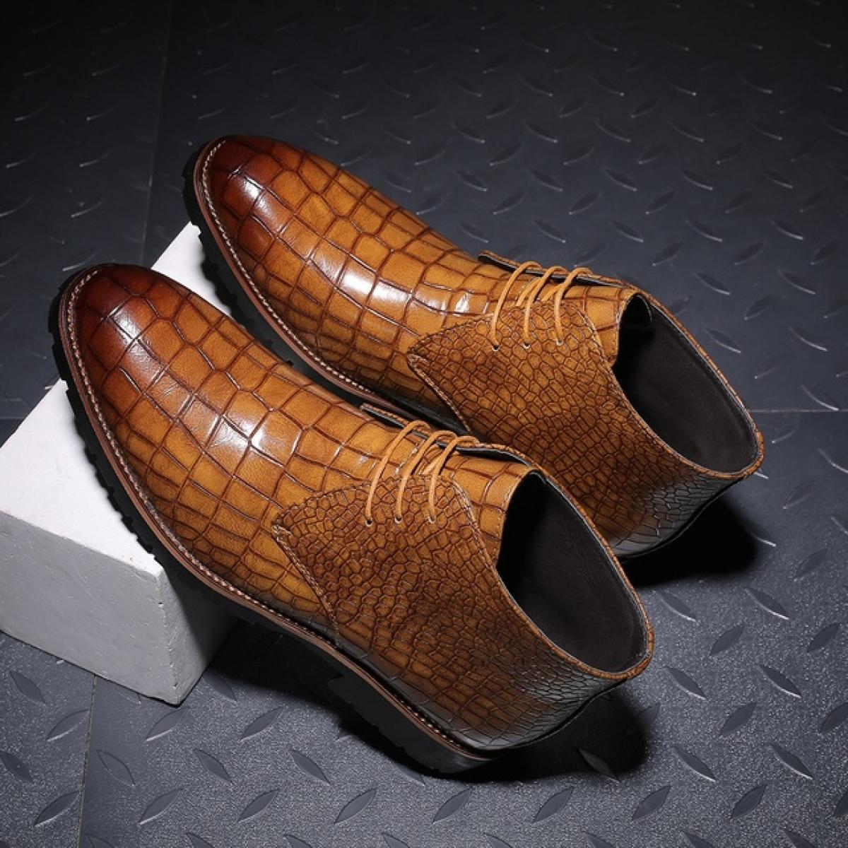 Stivaletti moda uomo stivaletti stringati in pelle di coccodrillo stivaletti Martin stivaletti uomo scarpe casual appartamenti a
