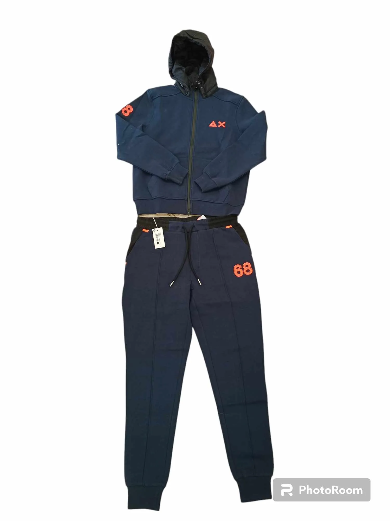 SUN68 Pantalone felpa uomo LONG PANT NYLON DETAIL COTTON FL F43149