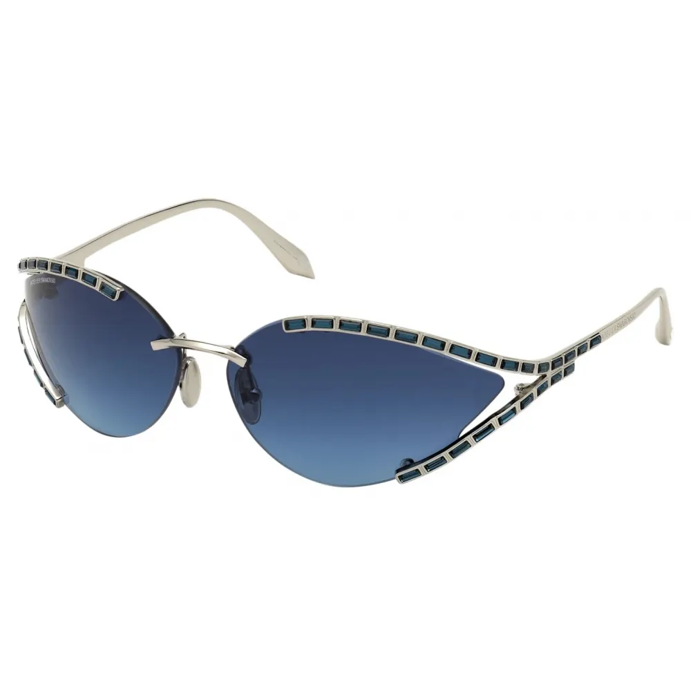 Swarovski - Occhiali da Sole Fluid Cat Eye - SK0273-P - Blu - Occhiali da Sole - Swarovski Eyewear