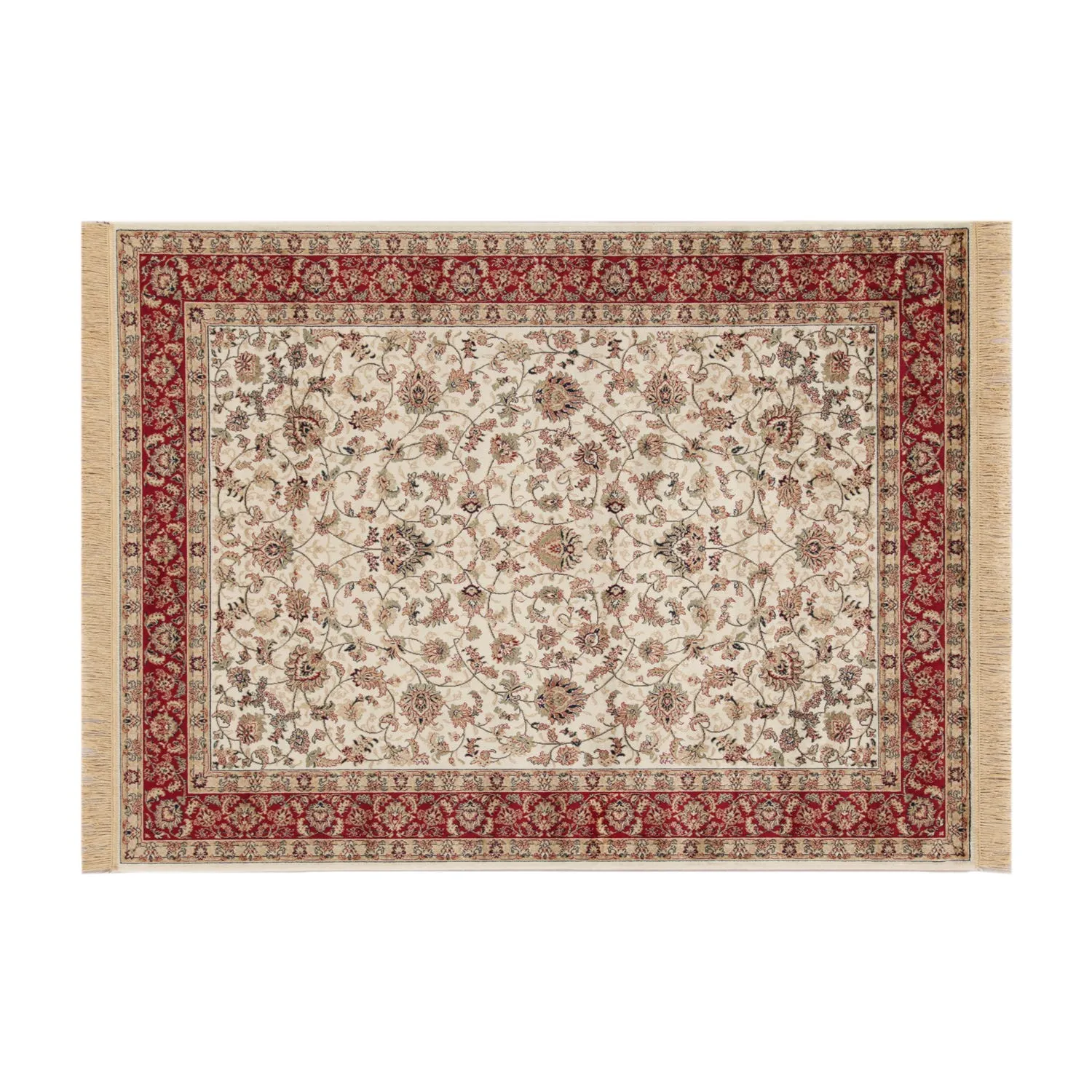 Tappeto 230x160 cm - Farshian Hereke avorio e rosso 