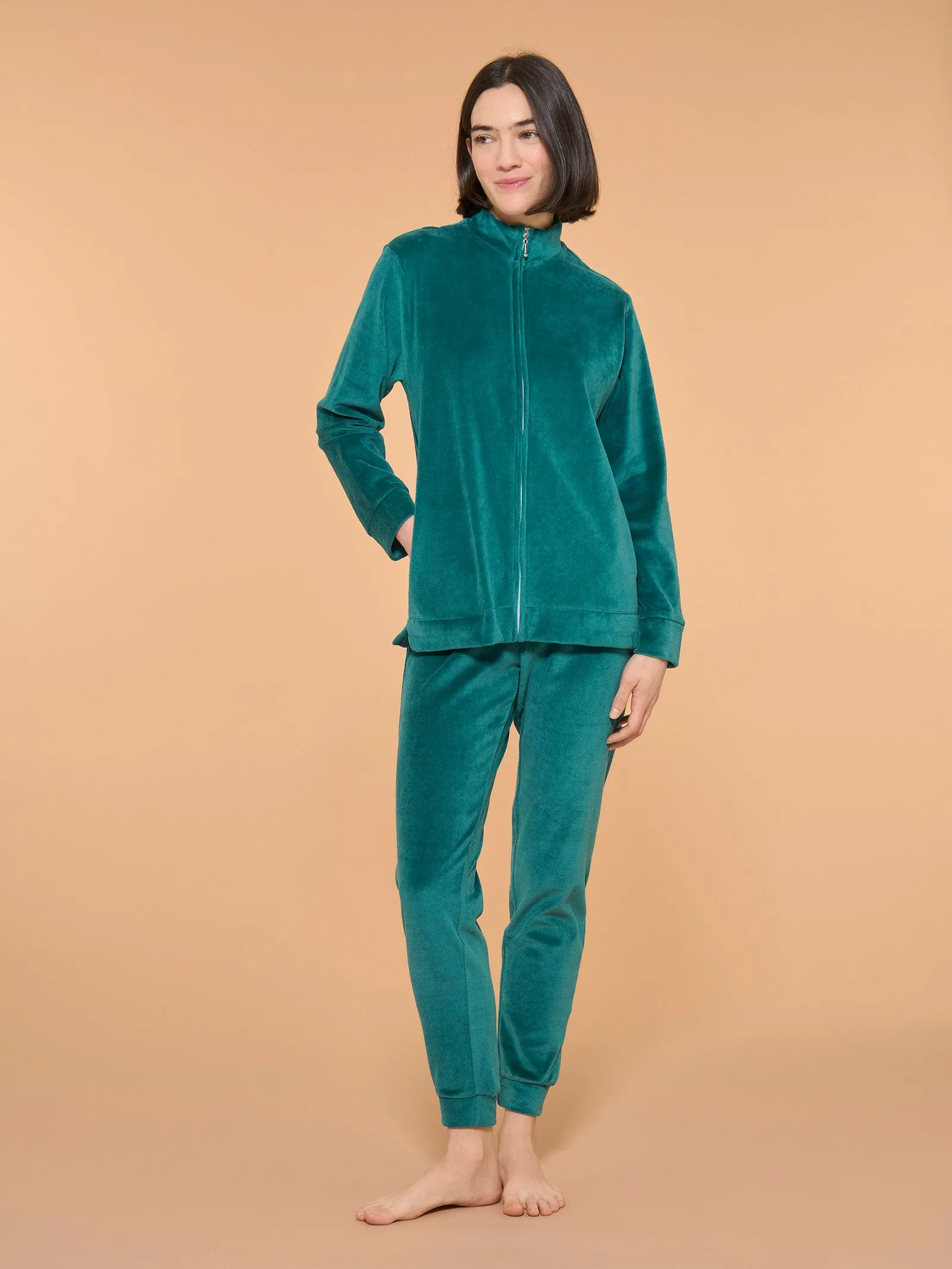 Tuta in ciniglia di misto cotone - Trekking Green