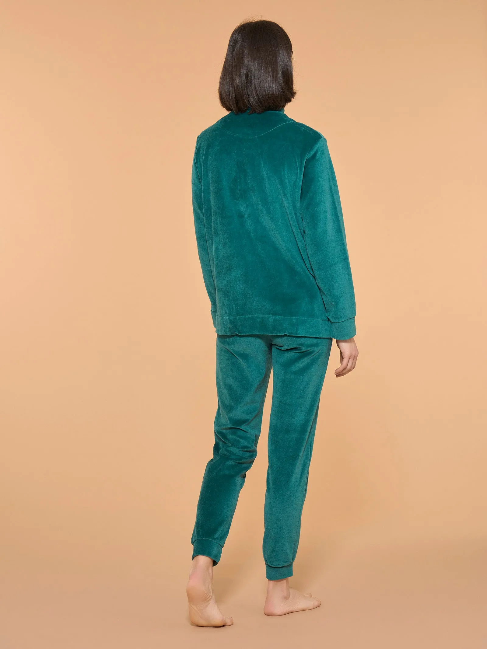 Tuta in ciniglia di misto cotone - Trekking Green