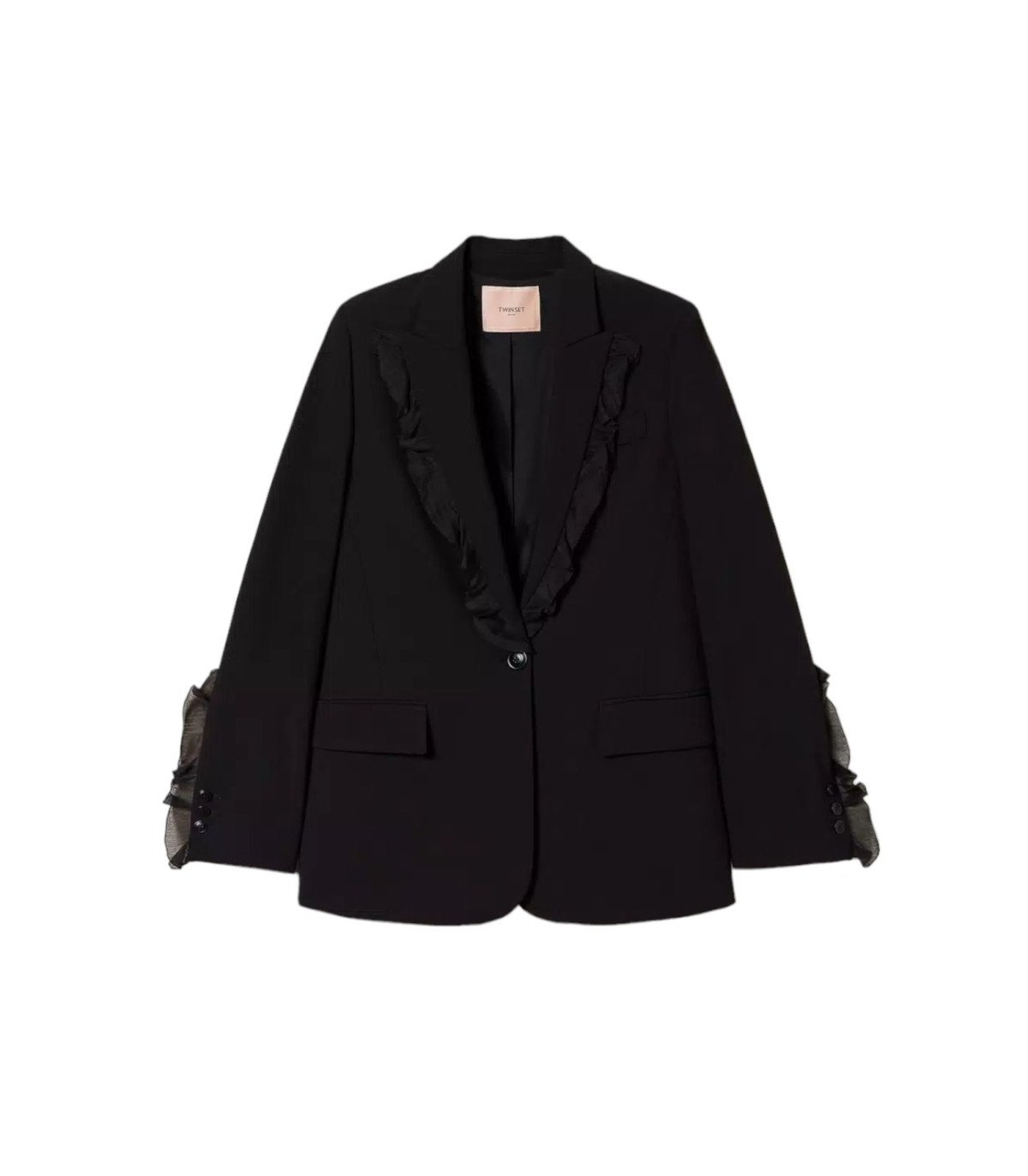Twinset Donna Giacca Blazer Monopetto Con Rouches