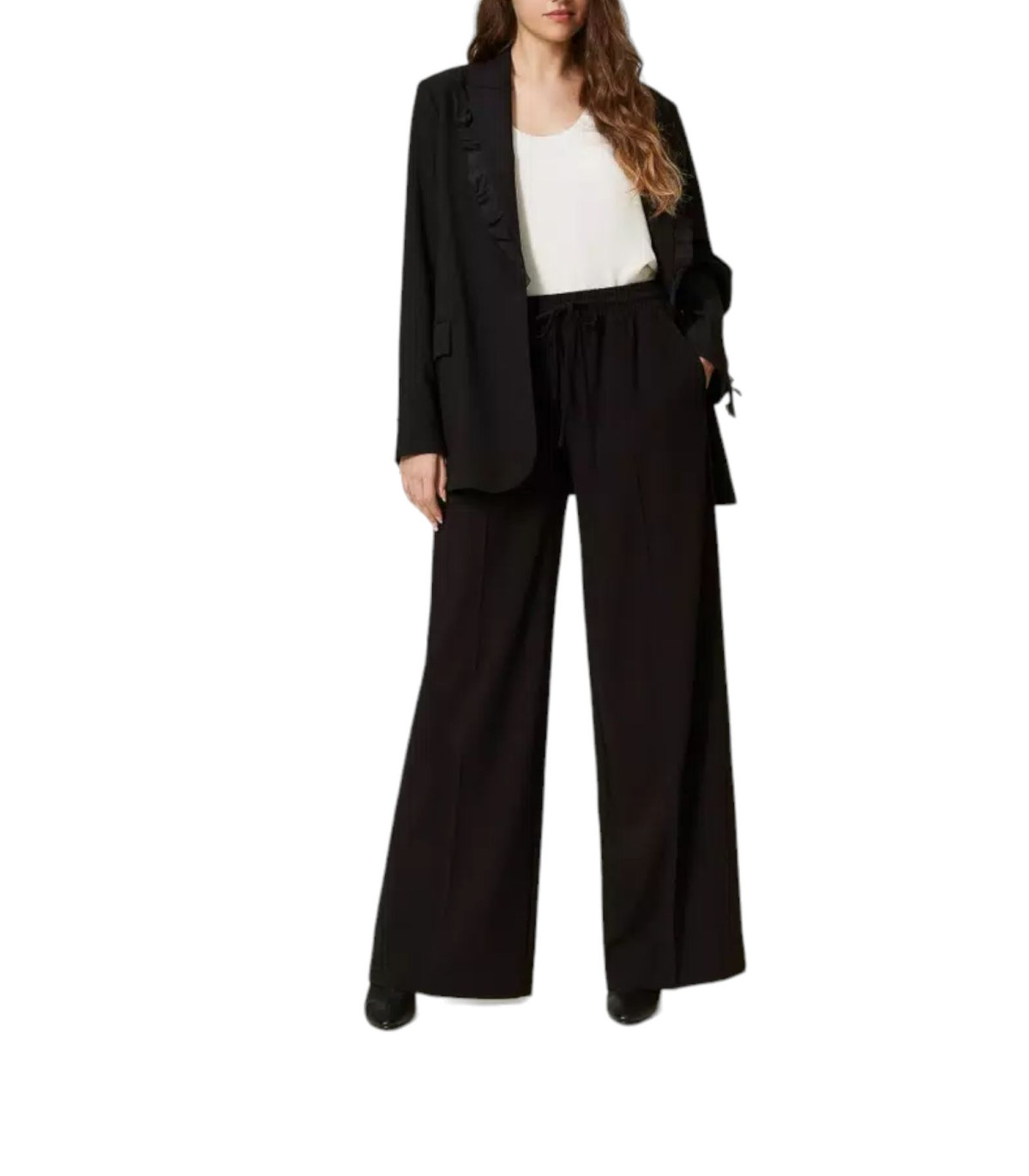 Twinset Donna Giacca Blazer Monopetto Con Rouches