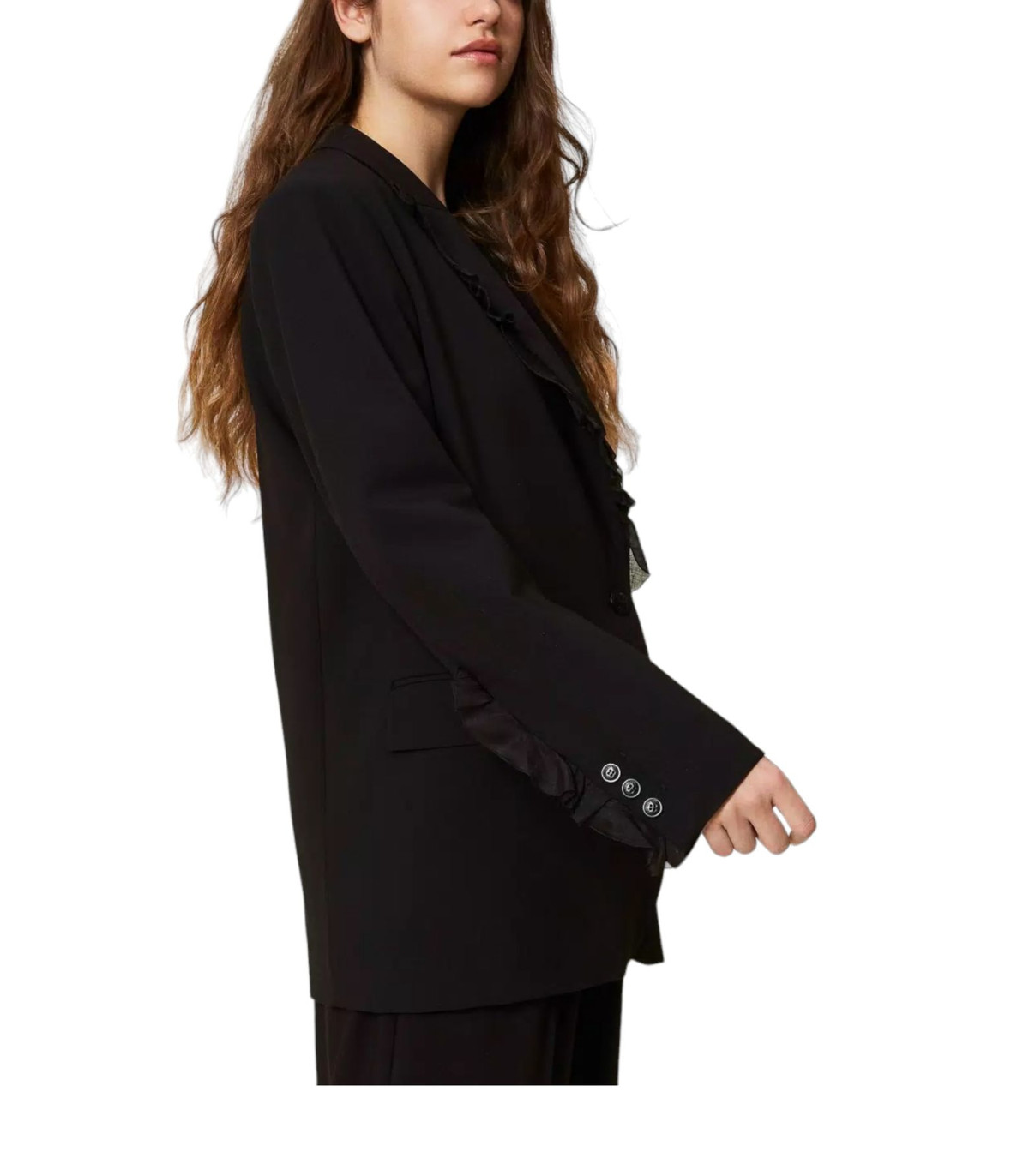 Twinset Donna Giacca Blazer Monopetto Con Rouches