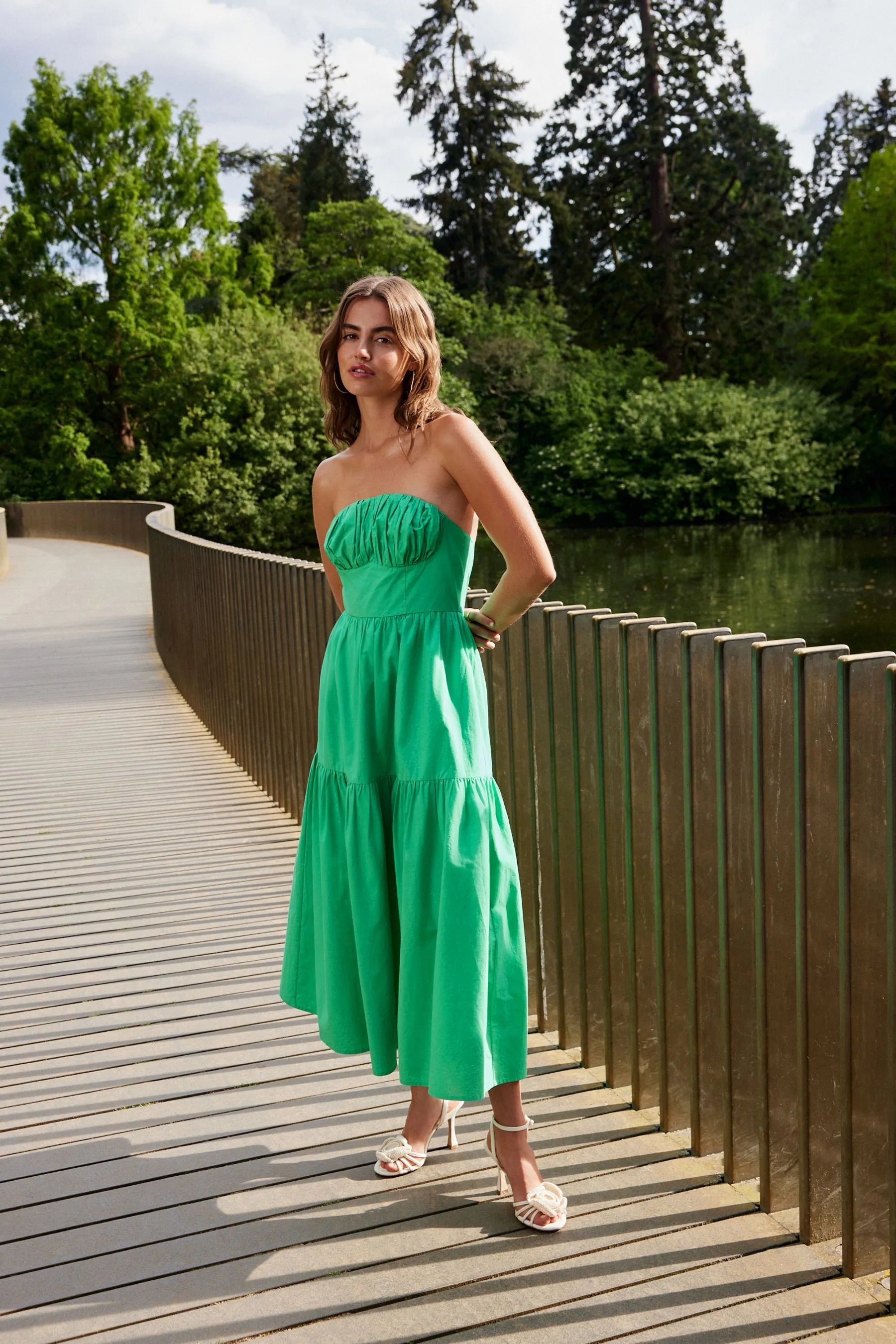 Verde vivace  - Abito longuette a fascia