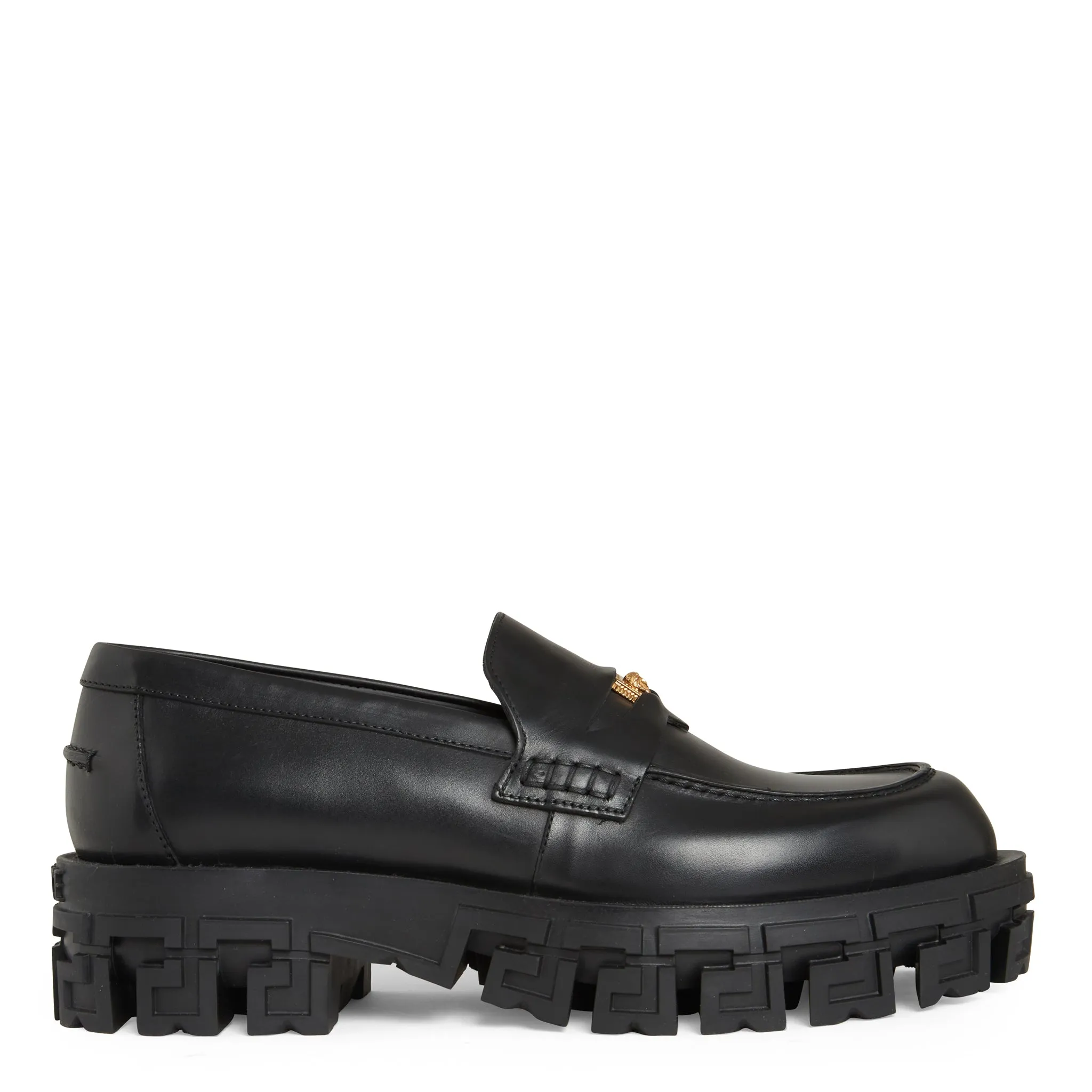 VERSACE  Mocassino in pelle nero
