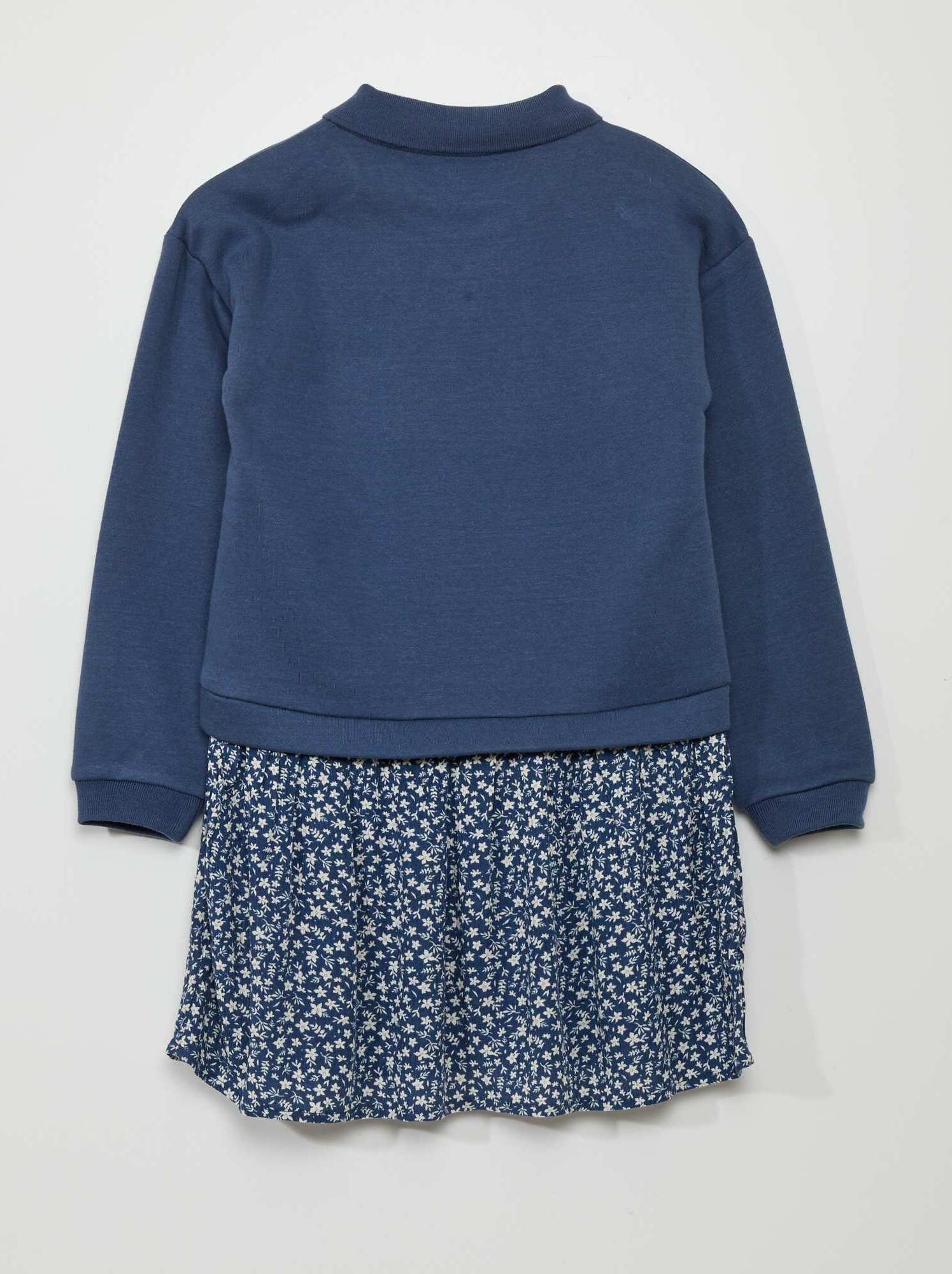 Vestito-felpa 2 in 1 stampato - BLU