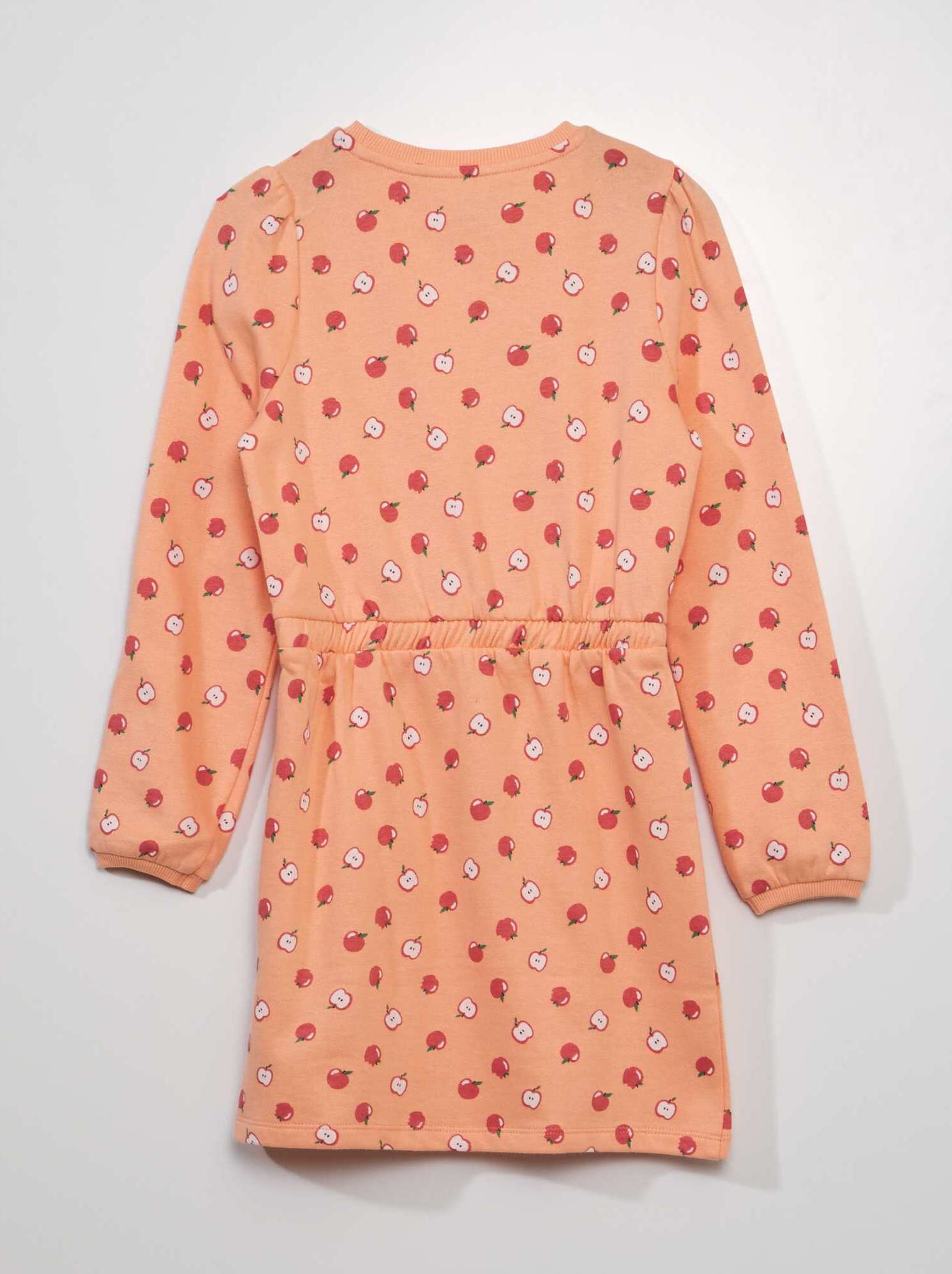Vestito-felpa sciancrato stampato - ARANCIONE