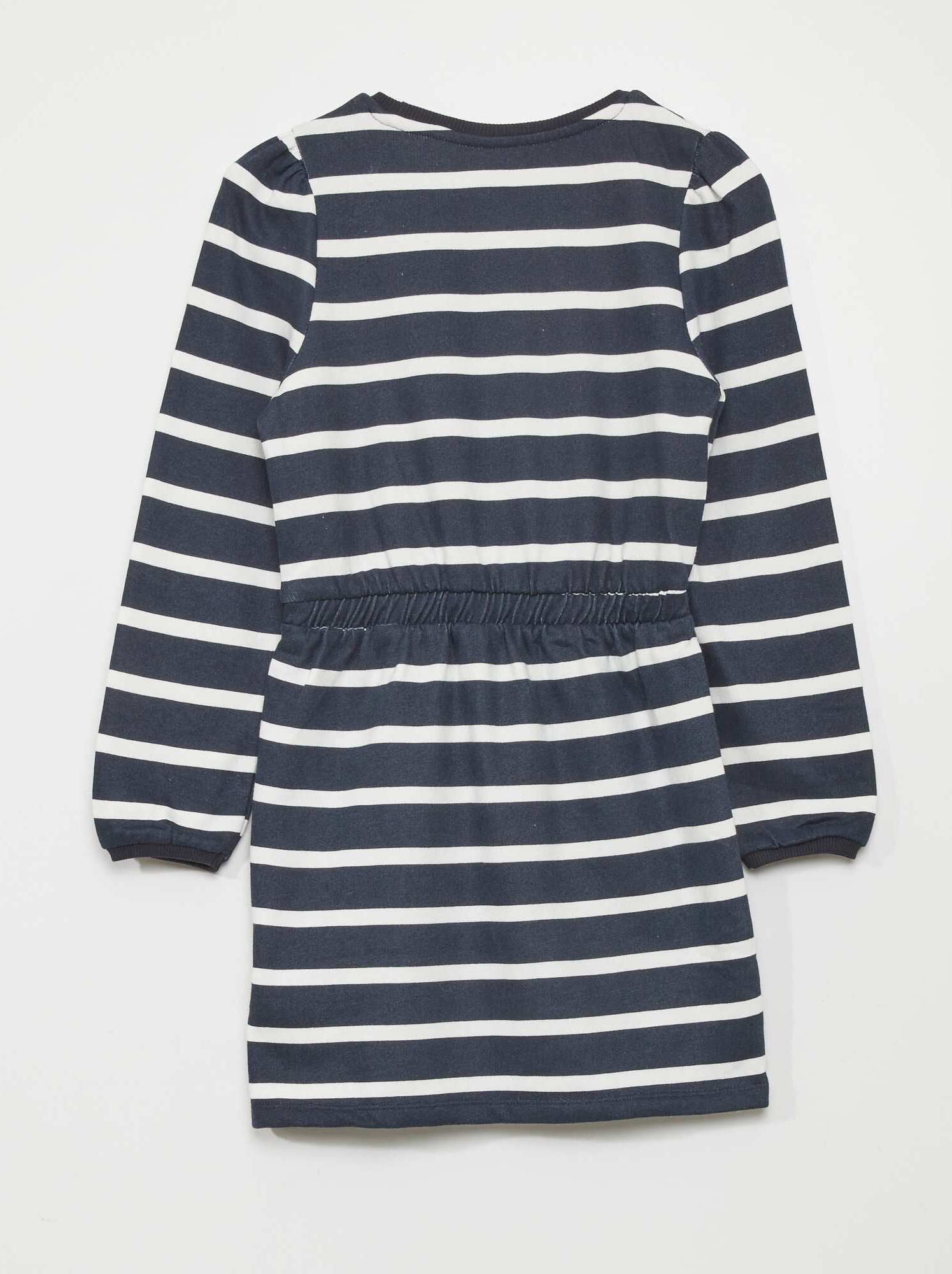 Vestito-felpa sciancrato stampato - BLU
