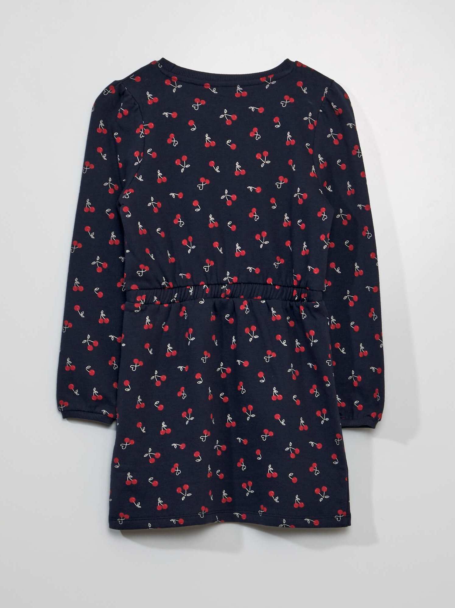 Vestito-felpa sciancrato stampato - BLU