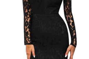 Vestito in pizzo Madily, nero