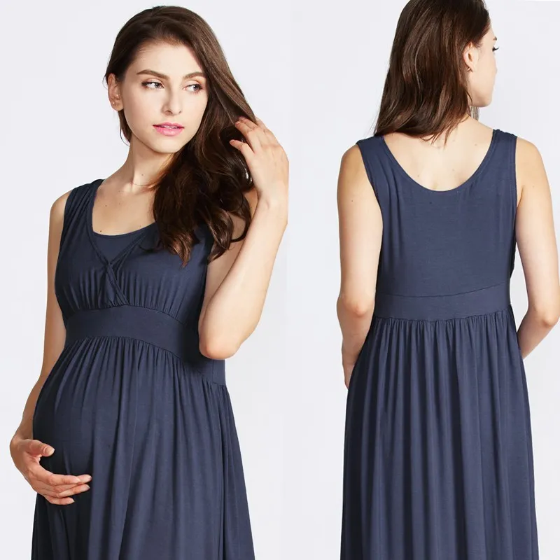 Vestito lungo Premaman e Allattamento senza maniche