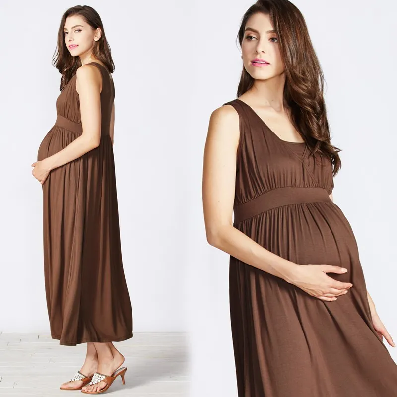 Vestito lungo Premaman e Allattamento senza maniche