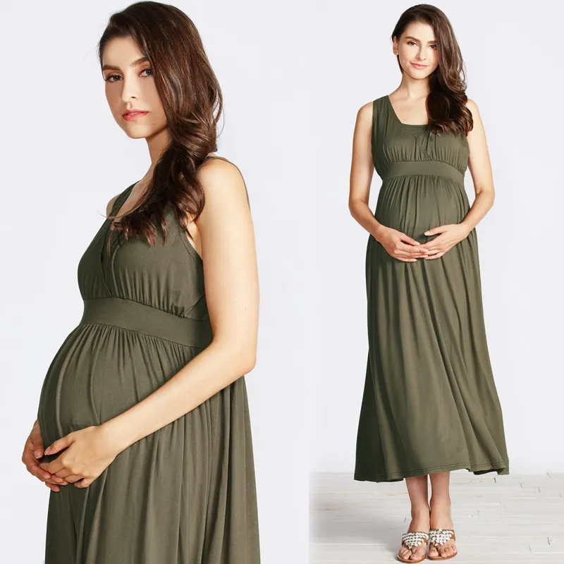 Vestito lungo Premaman e Allattamento senza maniche