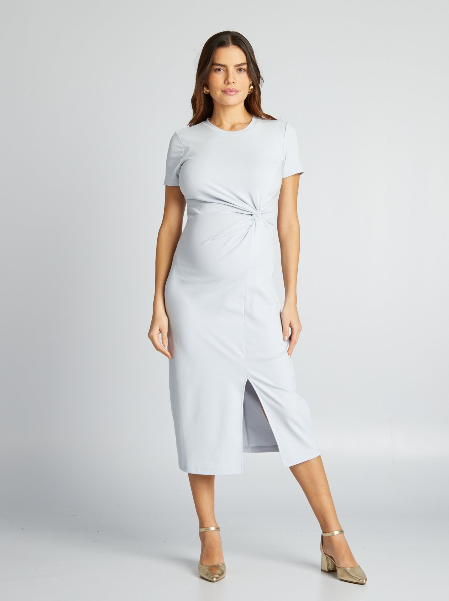 Vestito lungo premaman stretch - BLU