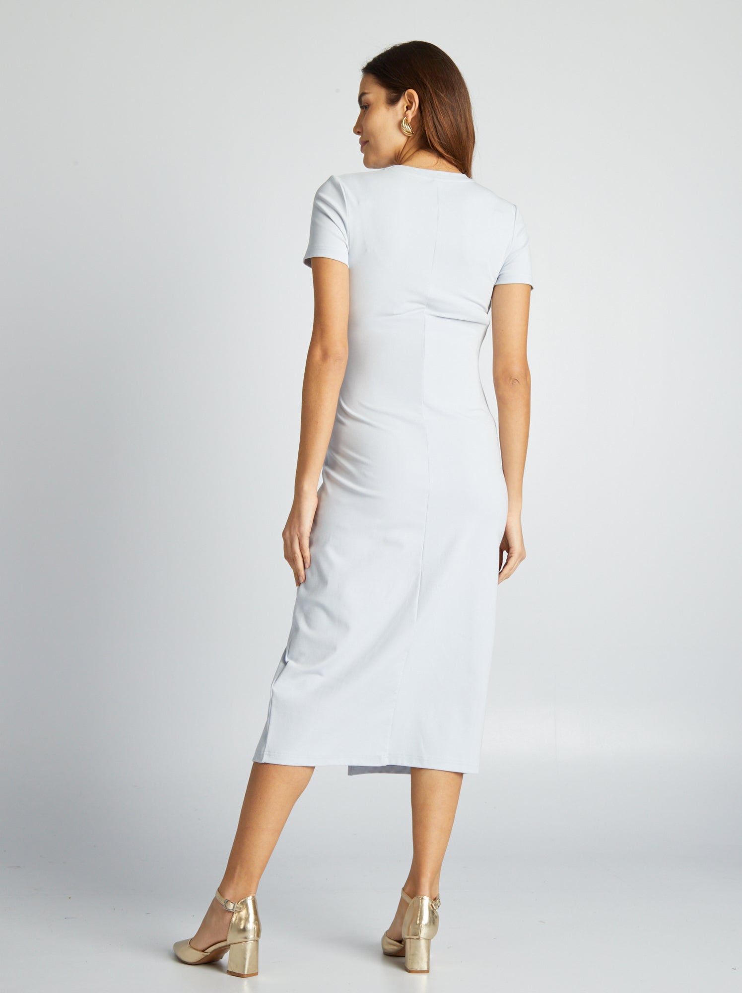 Vestito lungo premaman stretch - BLU