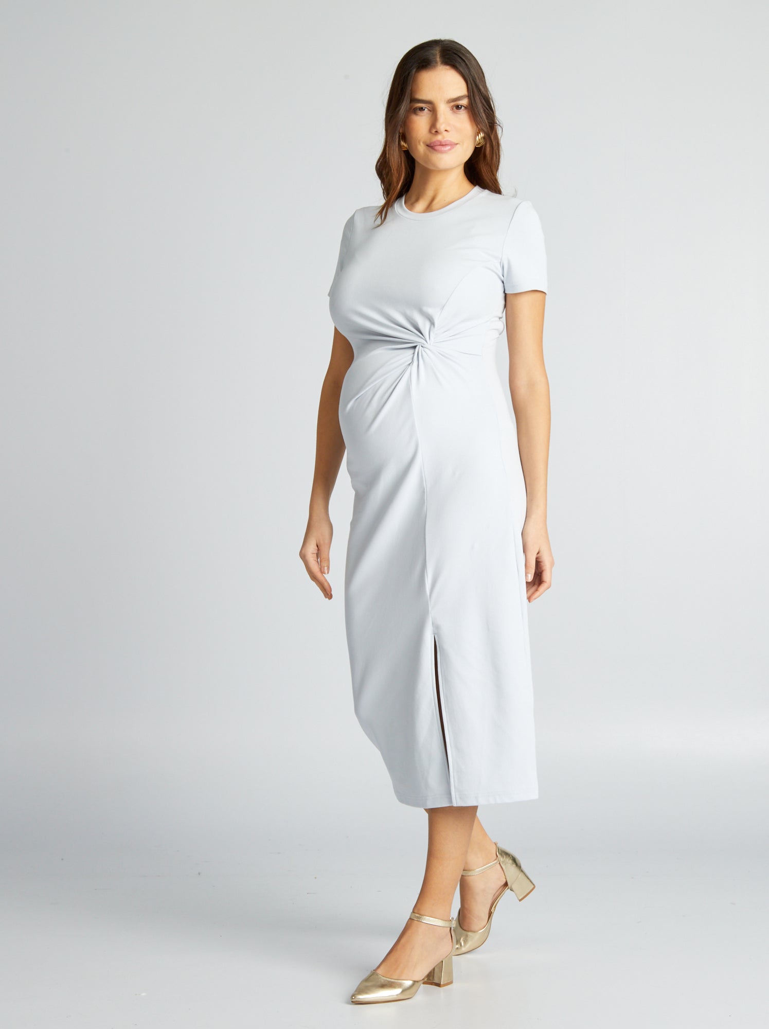 Vestito lungo premaman stretch - BLU