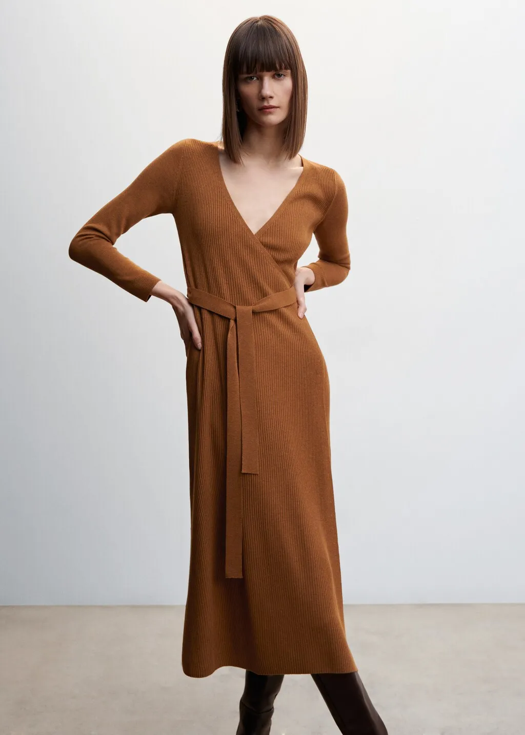 Vestito maglia fiocco