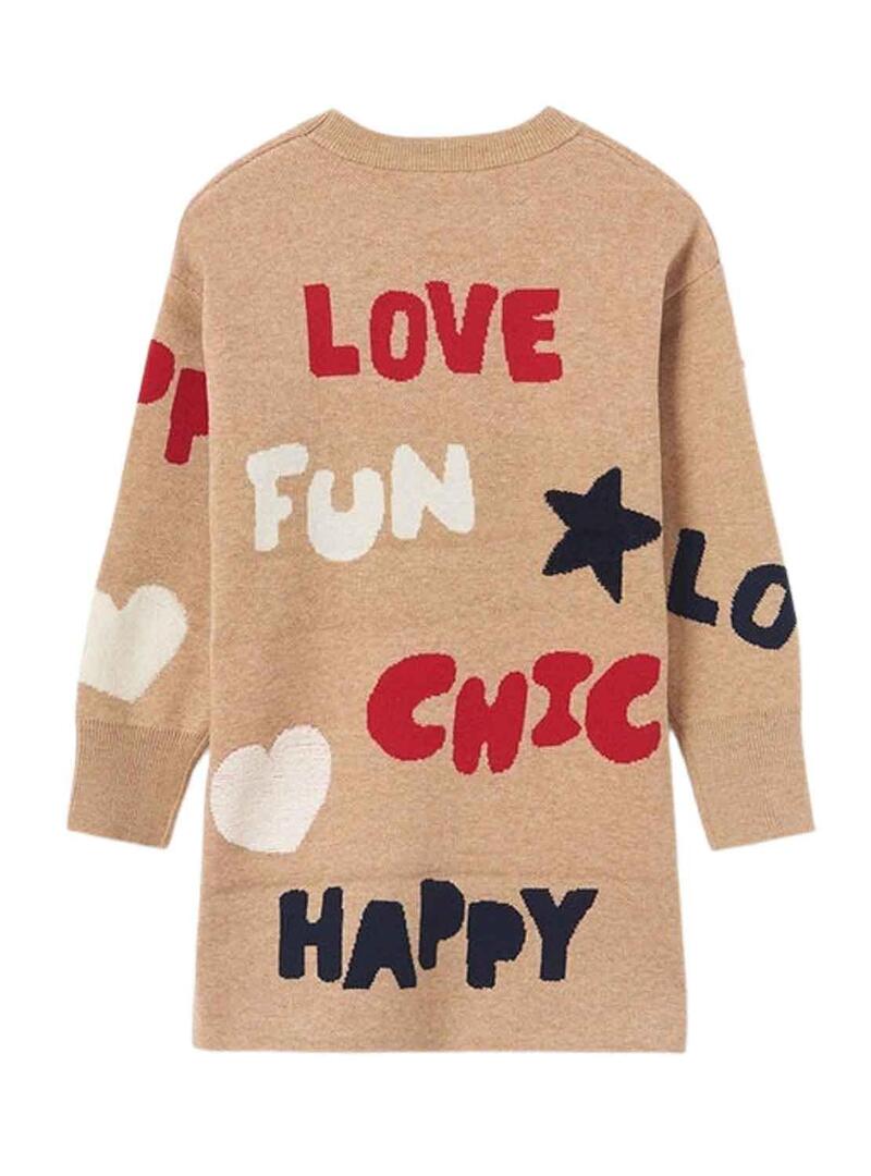 Vestito Mayoral Love Fun Marrone per Bambina