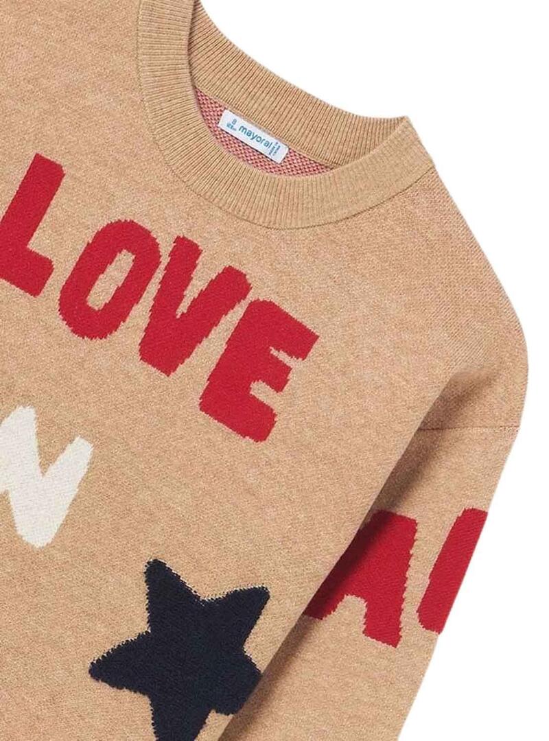 Vestito Mayoral Love Fun Marrone per Bambina