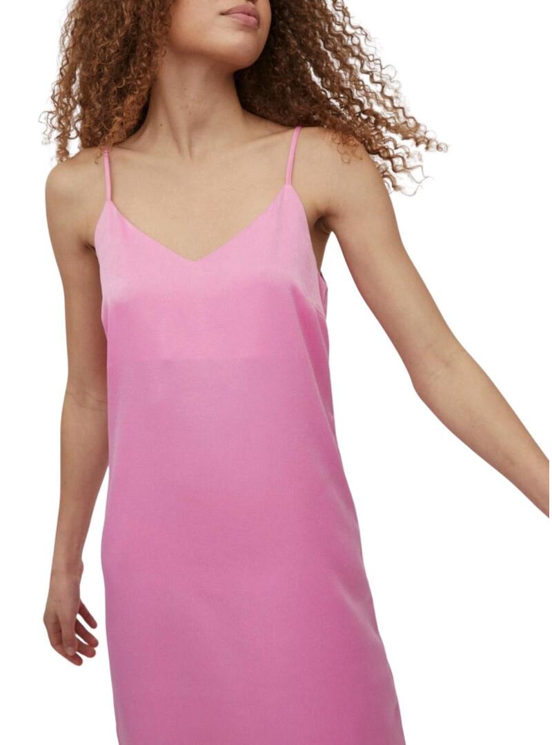 Vestito Vila Viamazed Strap Rosa per Donna