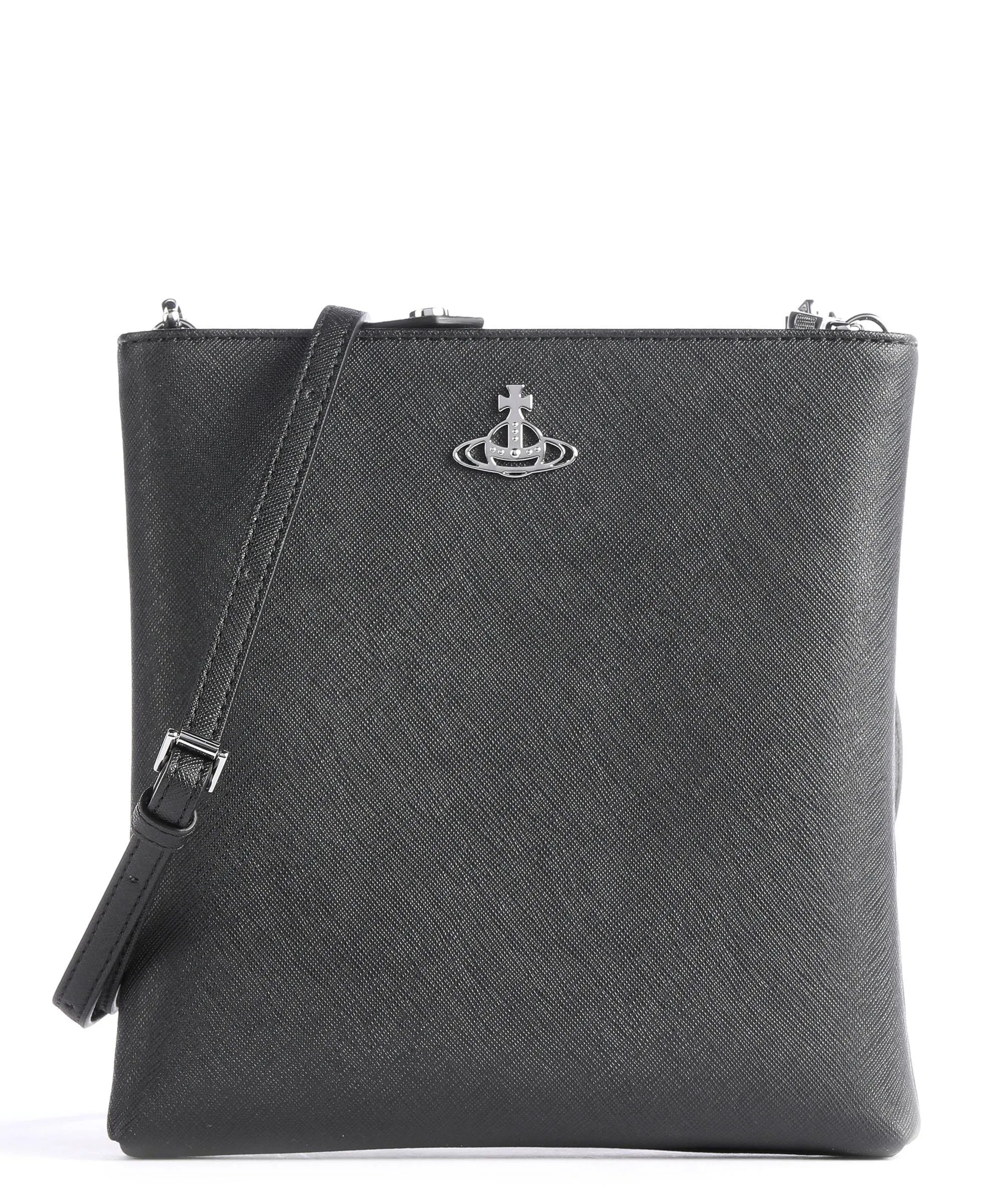  Vivienne Westwood Squire Saffiano Biogreen Square Borsa a tracolla pelle sintetica nero  