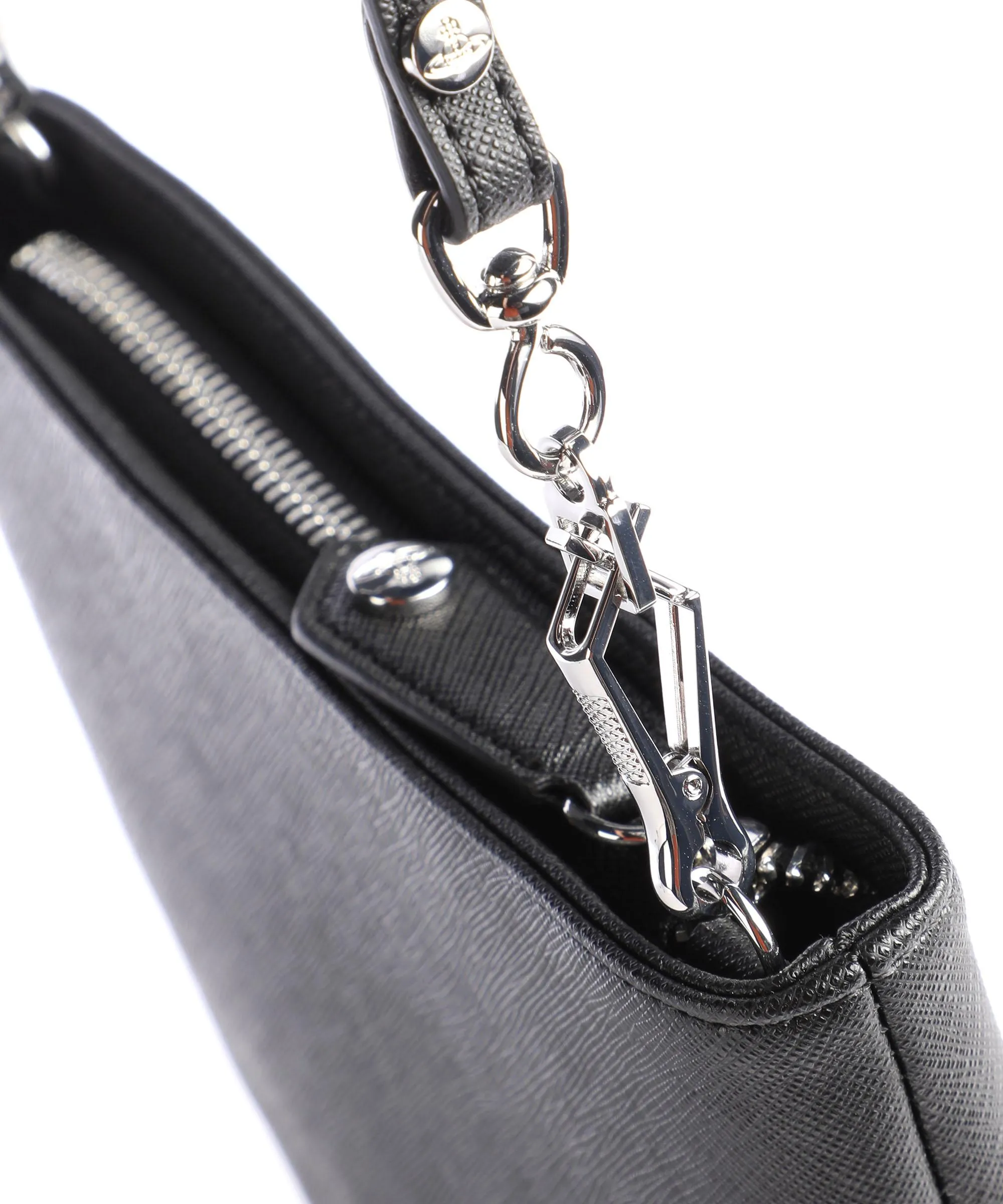  Vivienne Westwood Squire Saffiano Biogreen Square Borsa a tracolla pelle sintetica nero  