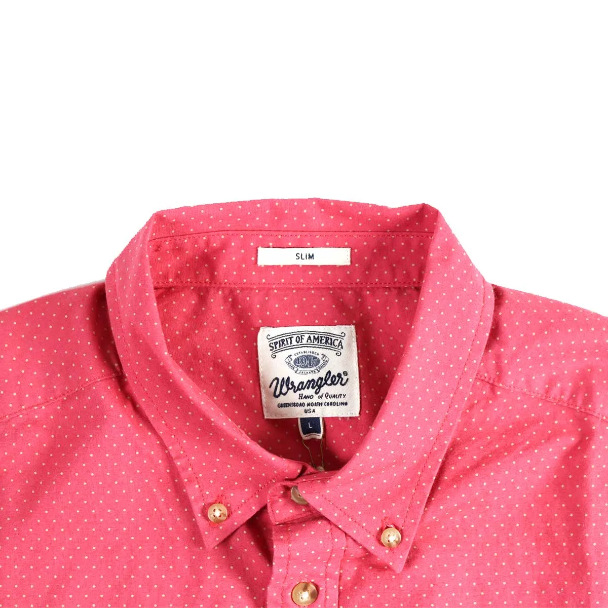 Wrangler camicia uomo l/s lampone a pois